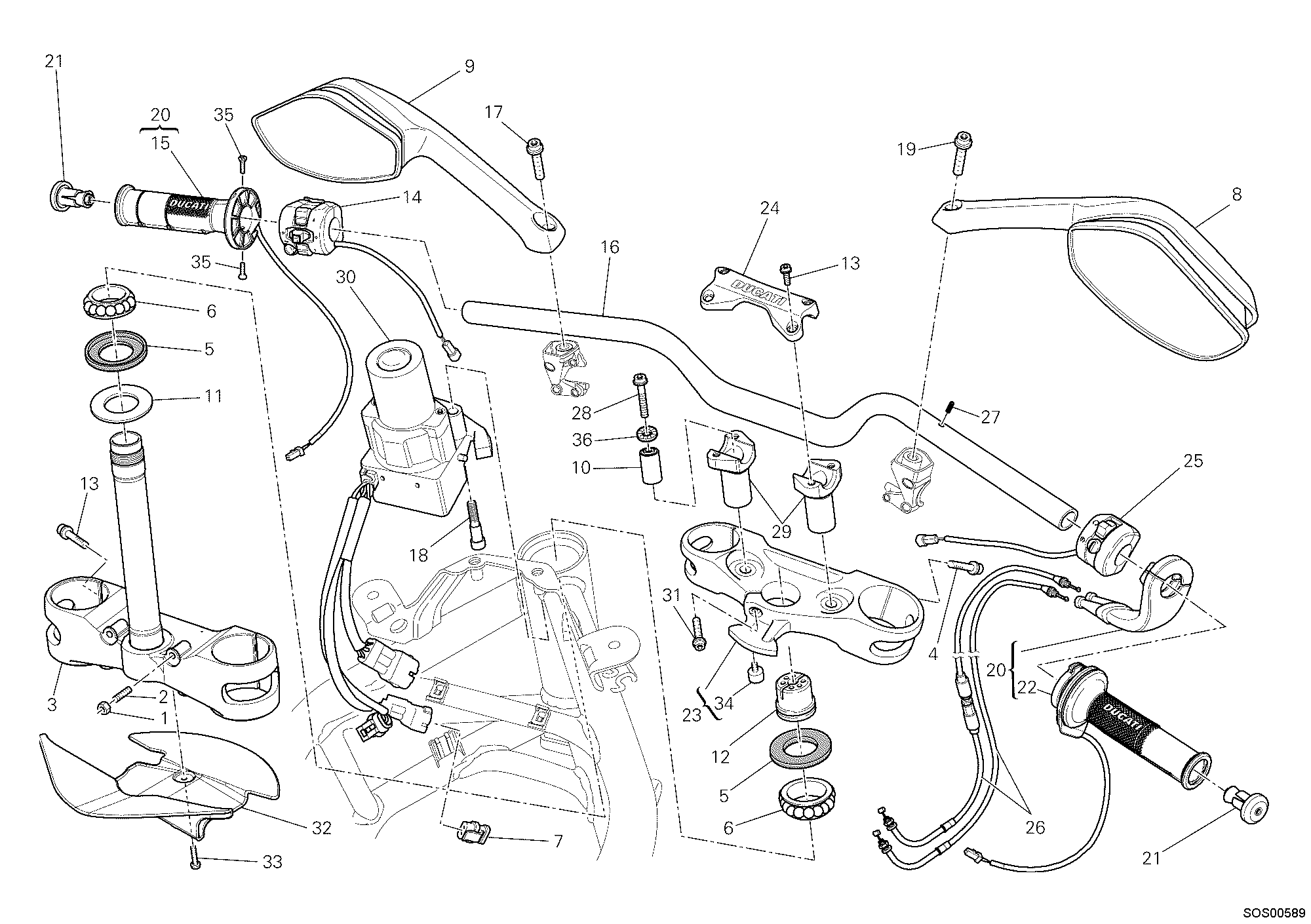 021 GUIDON POUR MULTISTRADA 1200 S TOURING 2012