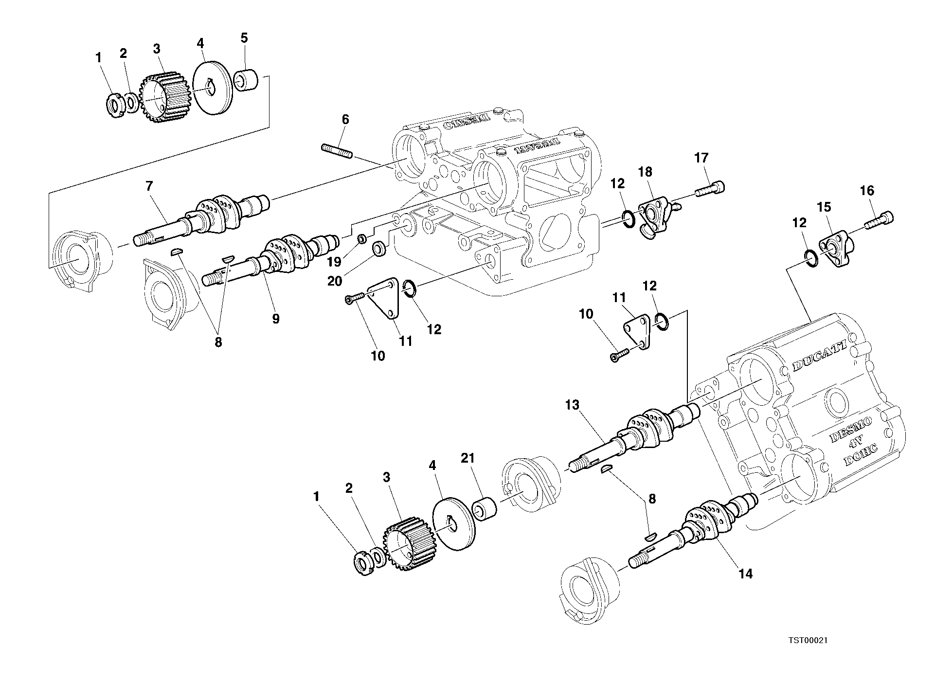 014 ARBRE A CAMES POUR SUPERBIKE 748 R SINGLE SEAT 2000