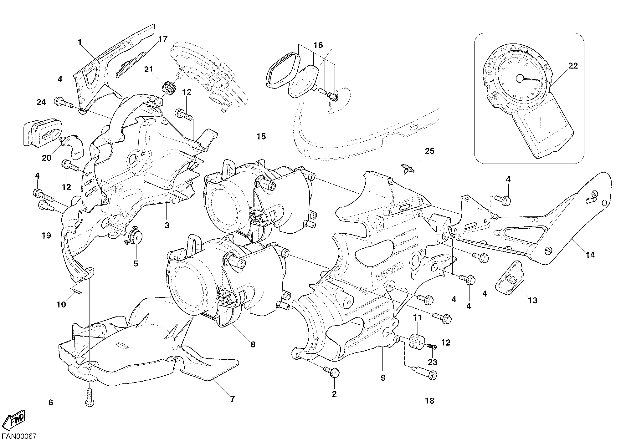 020 FEU AVANT POUR SUPERBIKE 749 S 2003