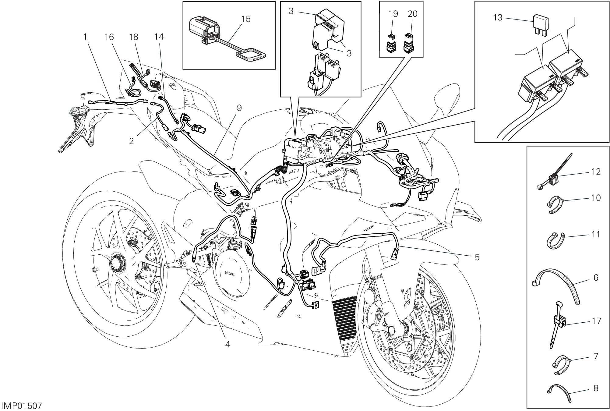 13C CIRCUIT ELECTRIQUE VEHICULE POUR SUPERBIKE PANIGALE V4 2022 WORLD CHAMPION MOTOGP REPLICA 63 2024