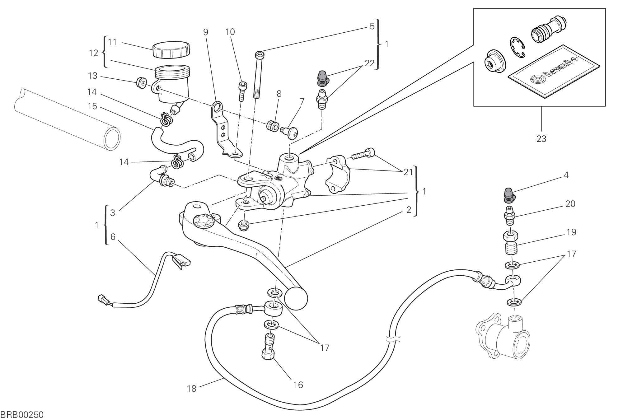 027 MAITRE CYLINDRE EMBRAYAGE POUR HYPERMOTARD 1100 EVO SP 2012