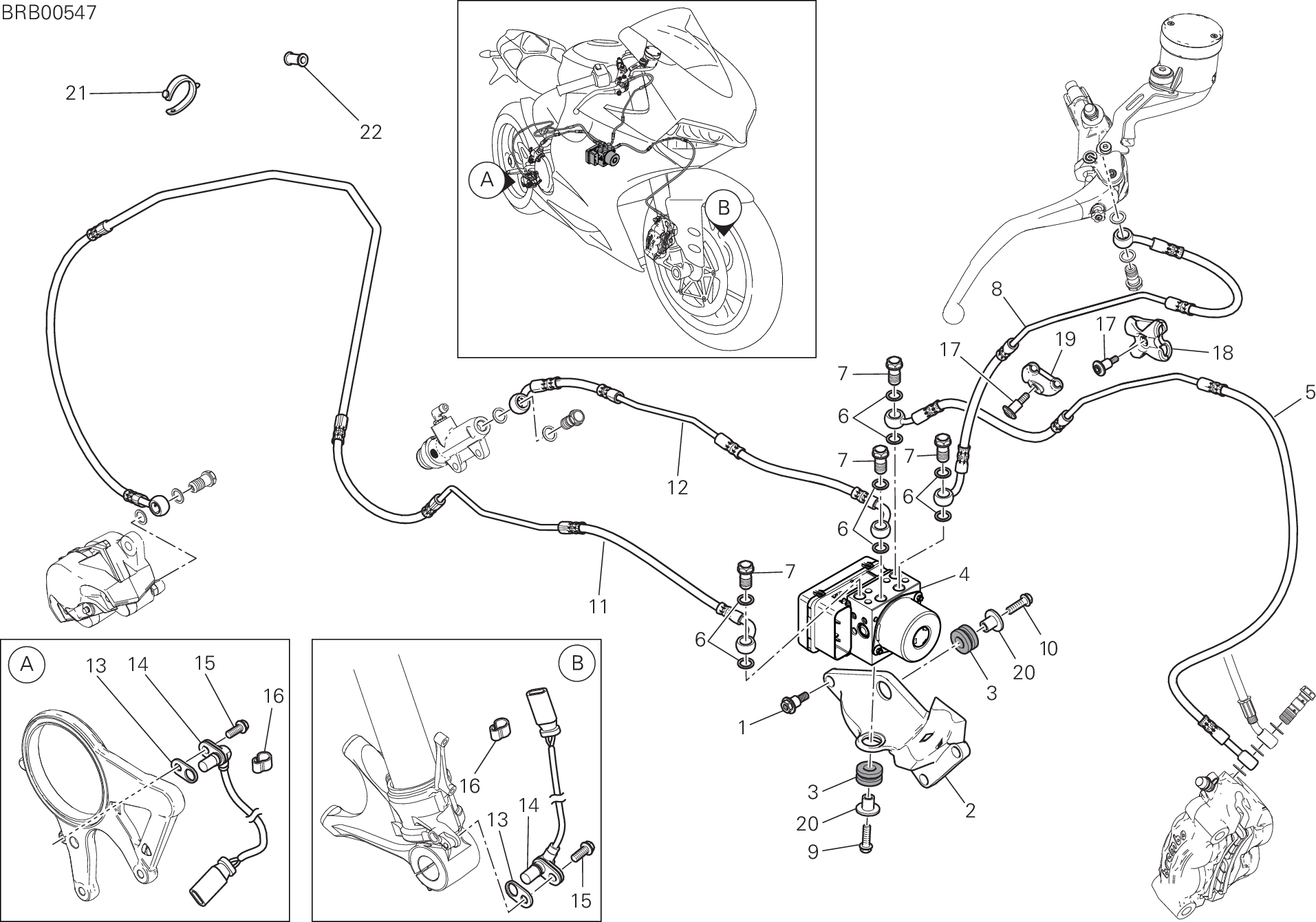 24A SYSTEME ANTIBLOCAGE DES FREINS ABS POUR SUPERBIKE 1299R FINAL EDITION 2018