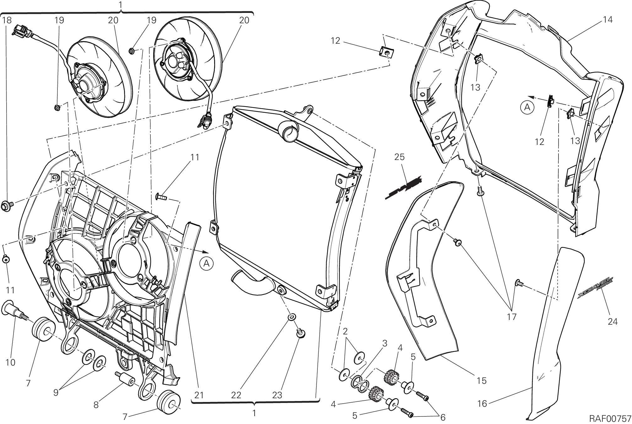 030 RADIATEUR DEAU POUR XDIAVEL NERA 2022