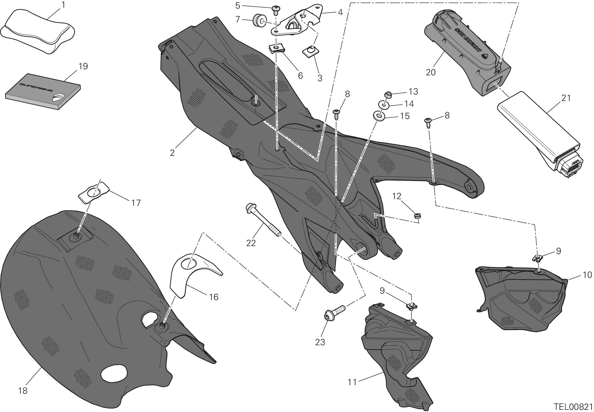 027 BRIDE ARRIERE POUR SUPERBIKE 1199 PANIGALE SUPERLEGGERA 2014