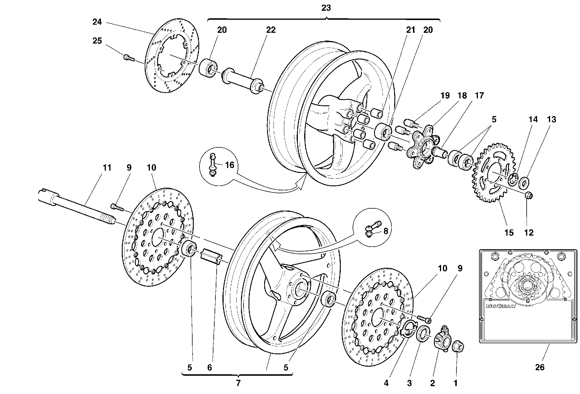 340 ROUES POUR SUPERSPORT 750 SS 1999