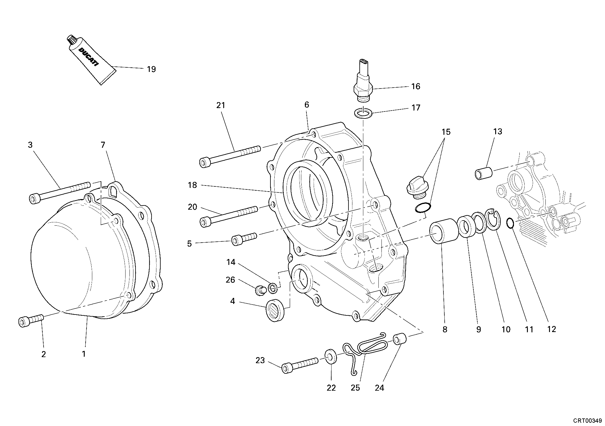 005 COUVERCLE EMBRAYAGE POUR MONSTER S2R 1000 2006