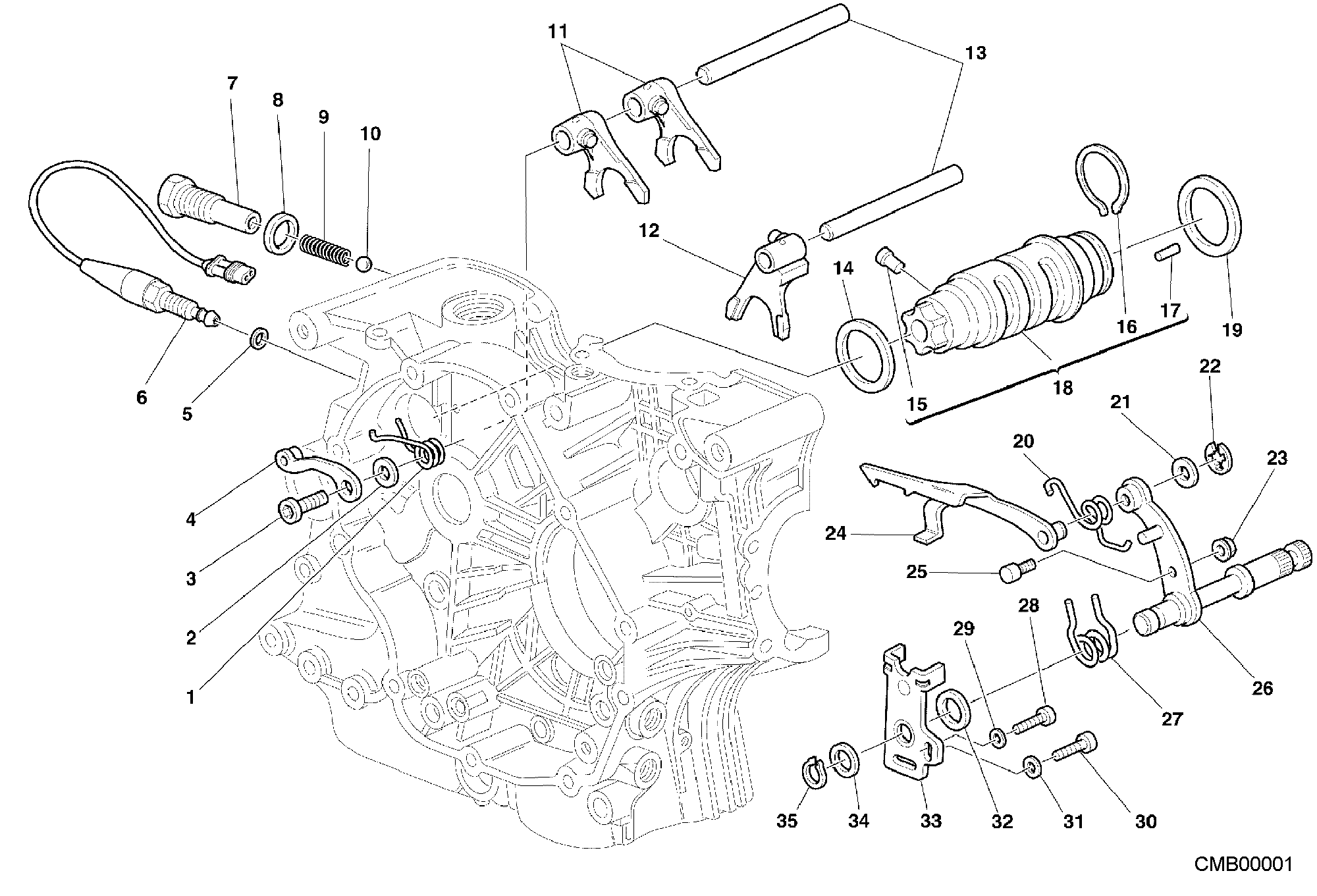 002 ARBRE SELECTEUR DE VITESSES POUR MONSTER 600 2000