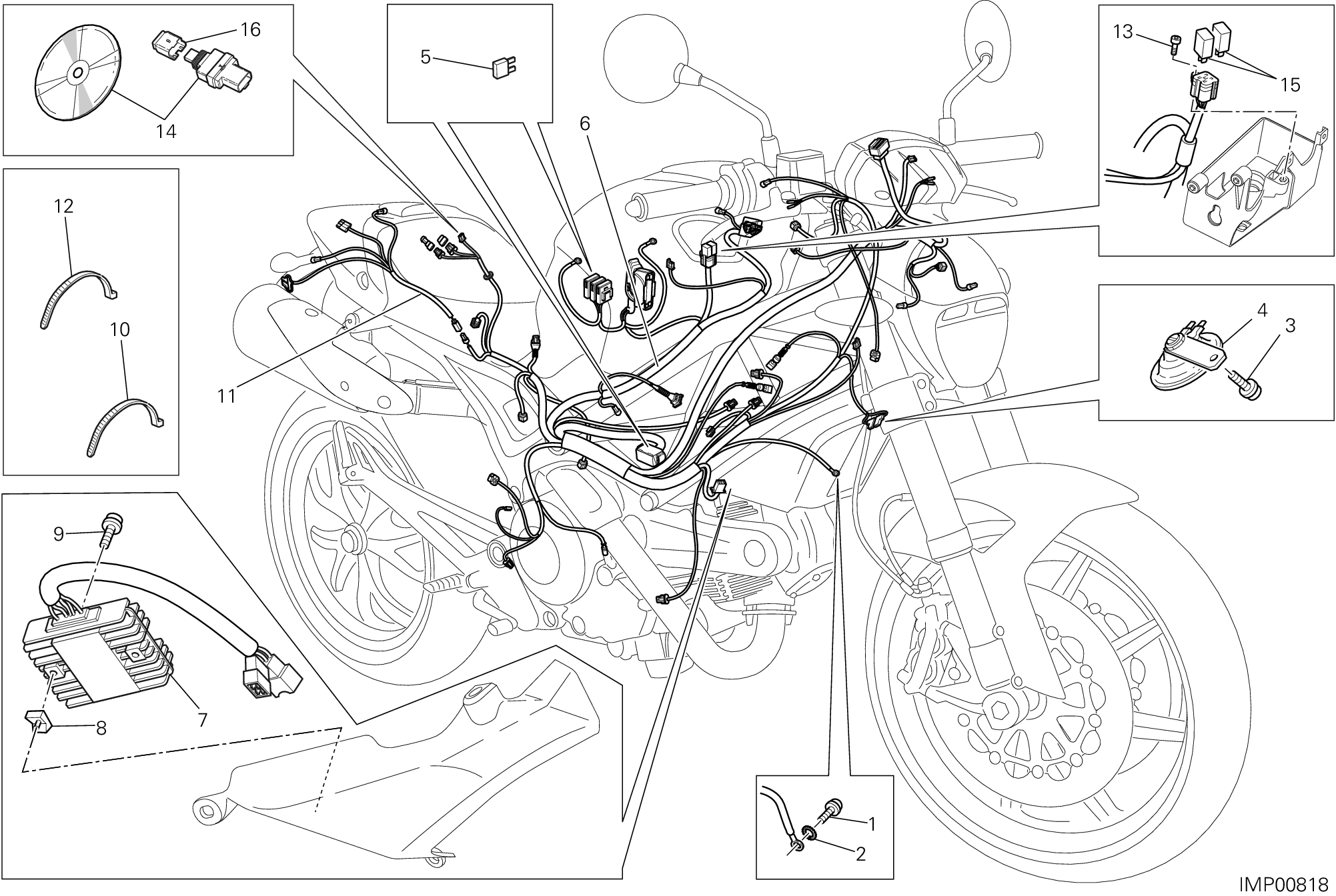 018 FAISCEAU DE FILS POUR MONSTER 796 ABS ANNIVERSARY 2013