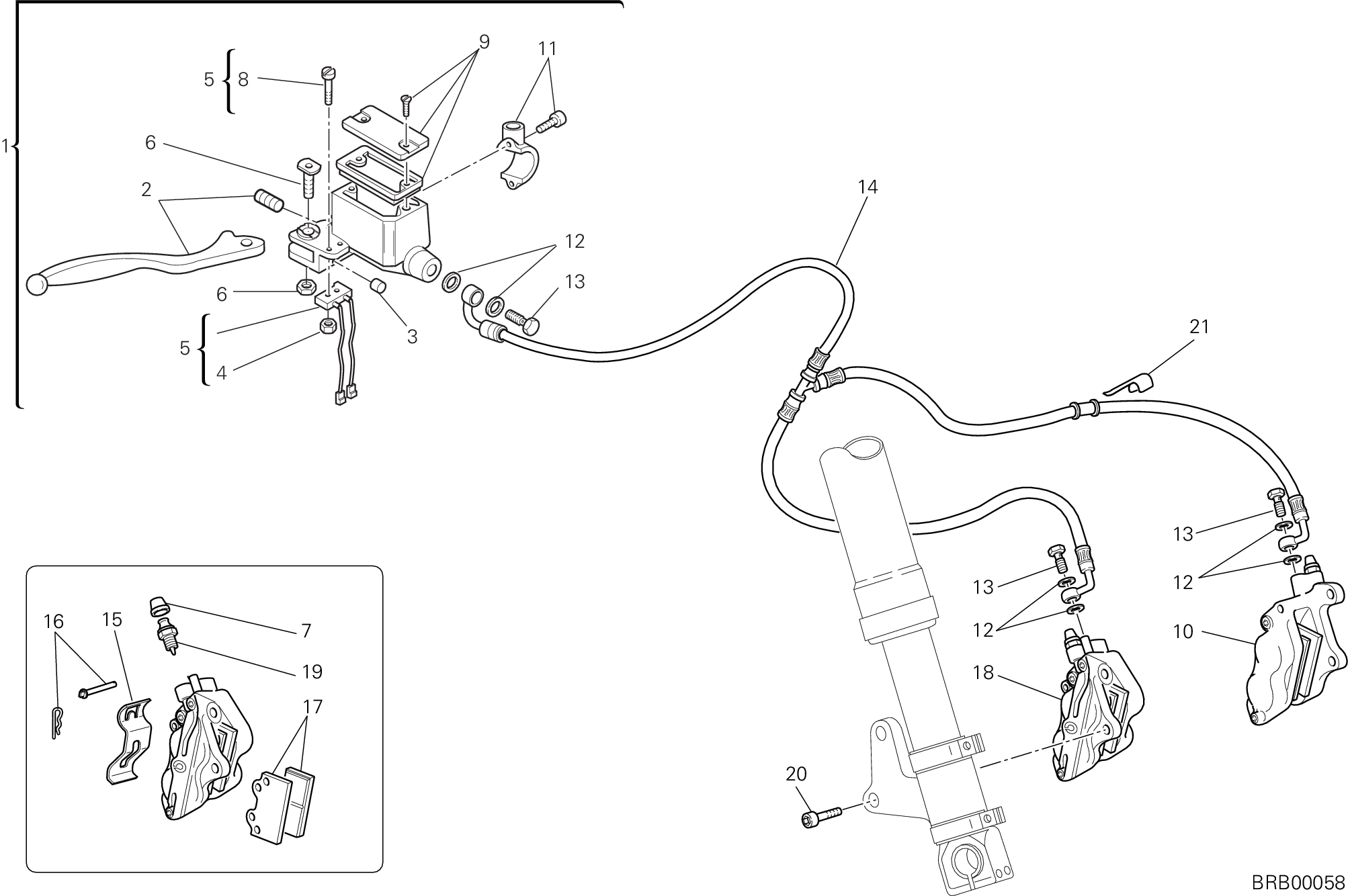 028 SYSTEME DE FREIN AVANT POUR MONSTER 400 2004