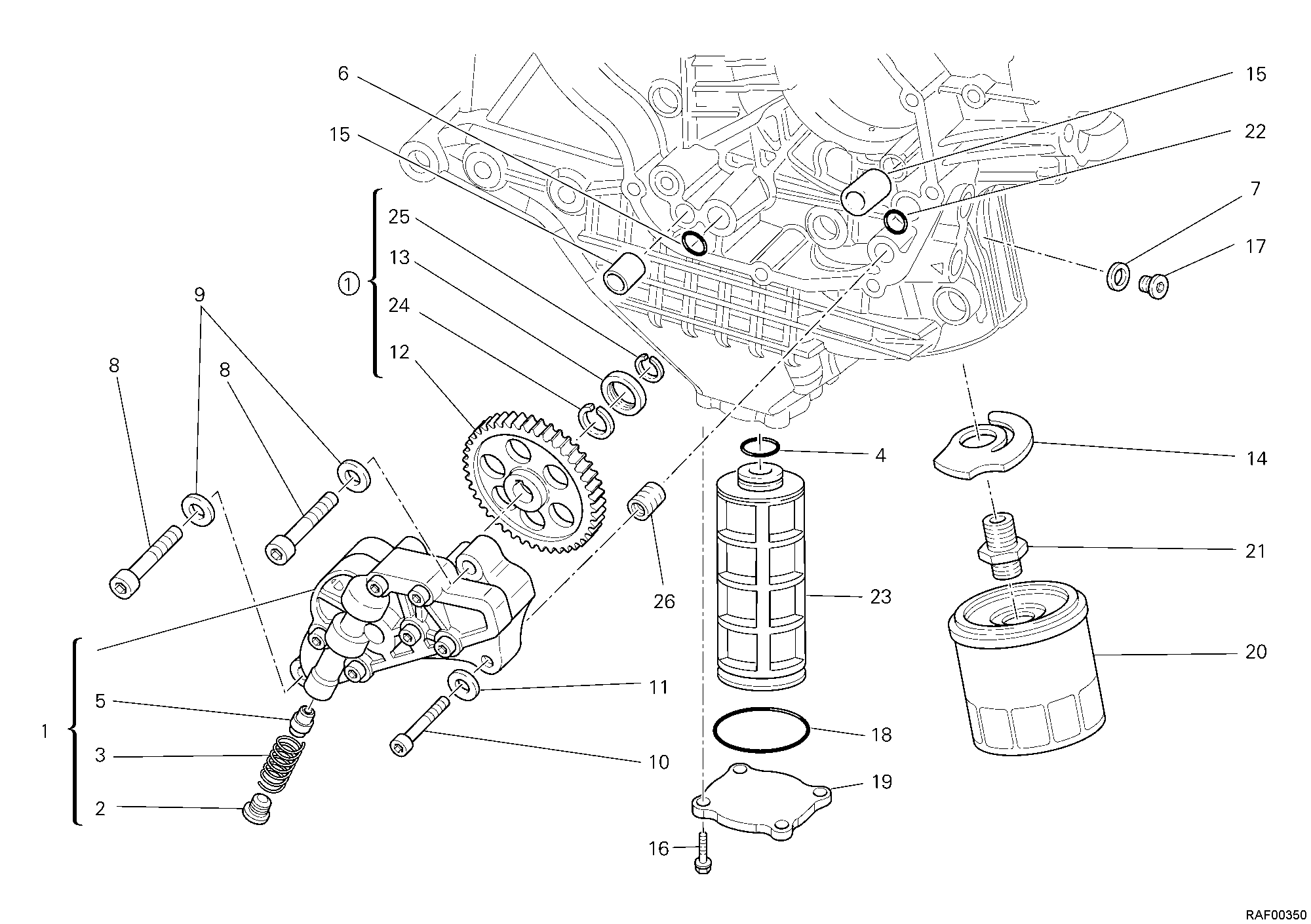 009 POMPE A HUILE FILTRE POUR MONSTER S4RS 2008