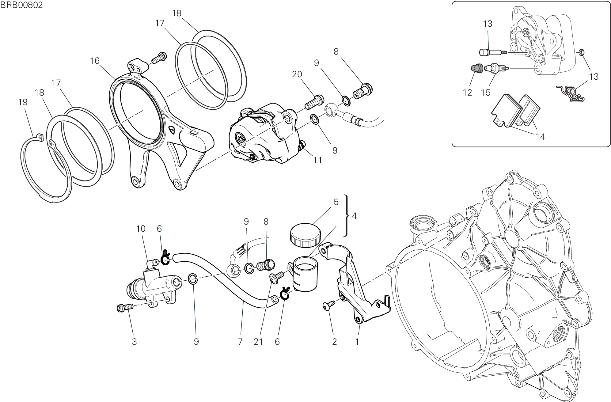 20D SYSTEME DE FREIN ARRIERE POUR SUPERBIKE PANIGALE V4 SP 2021