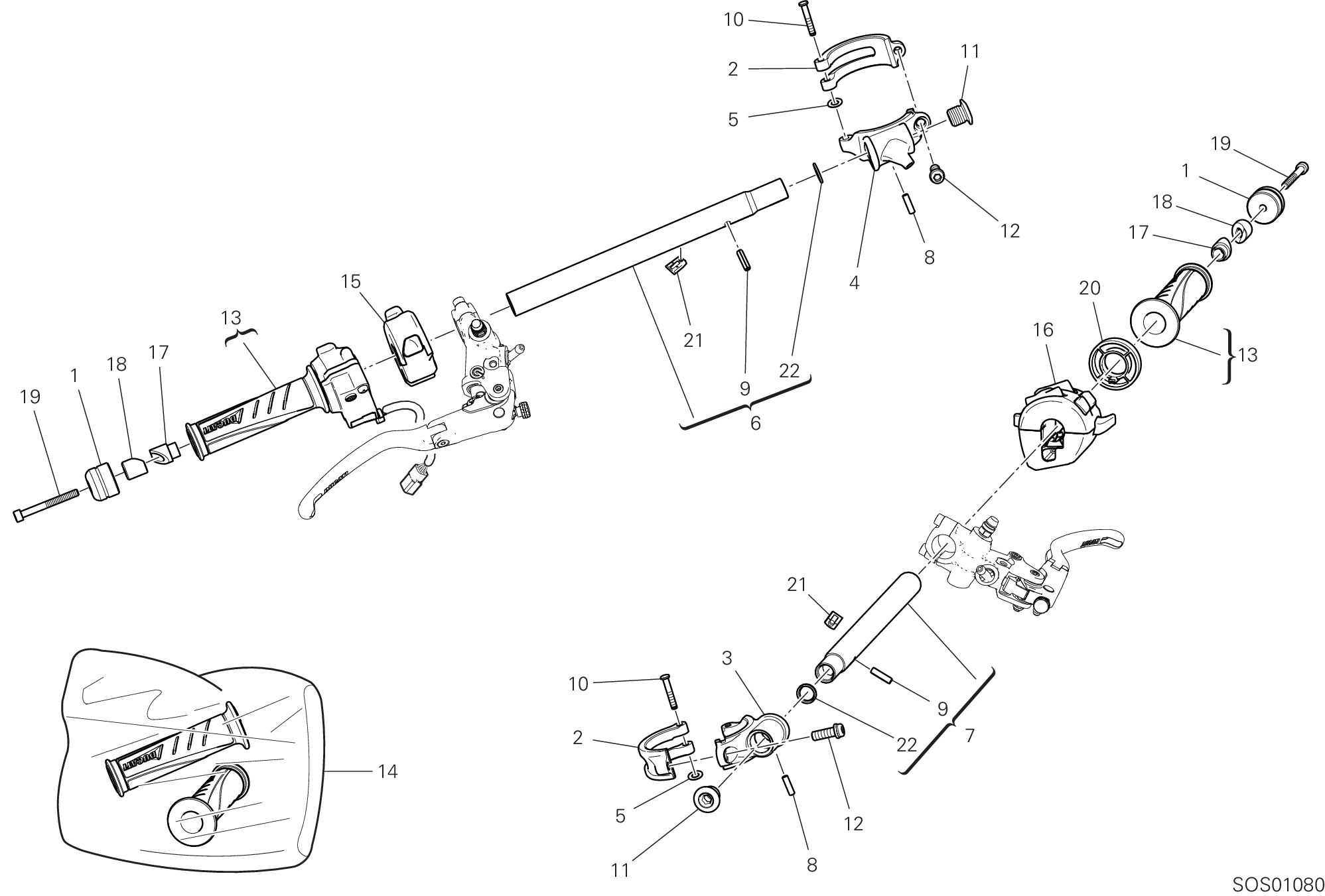 22A DEMI GUIDON POUR SUPERBIKE PANIGALE V4 2018