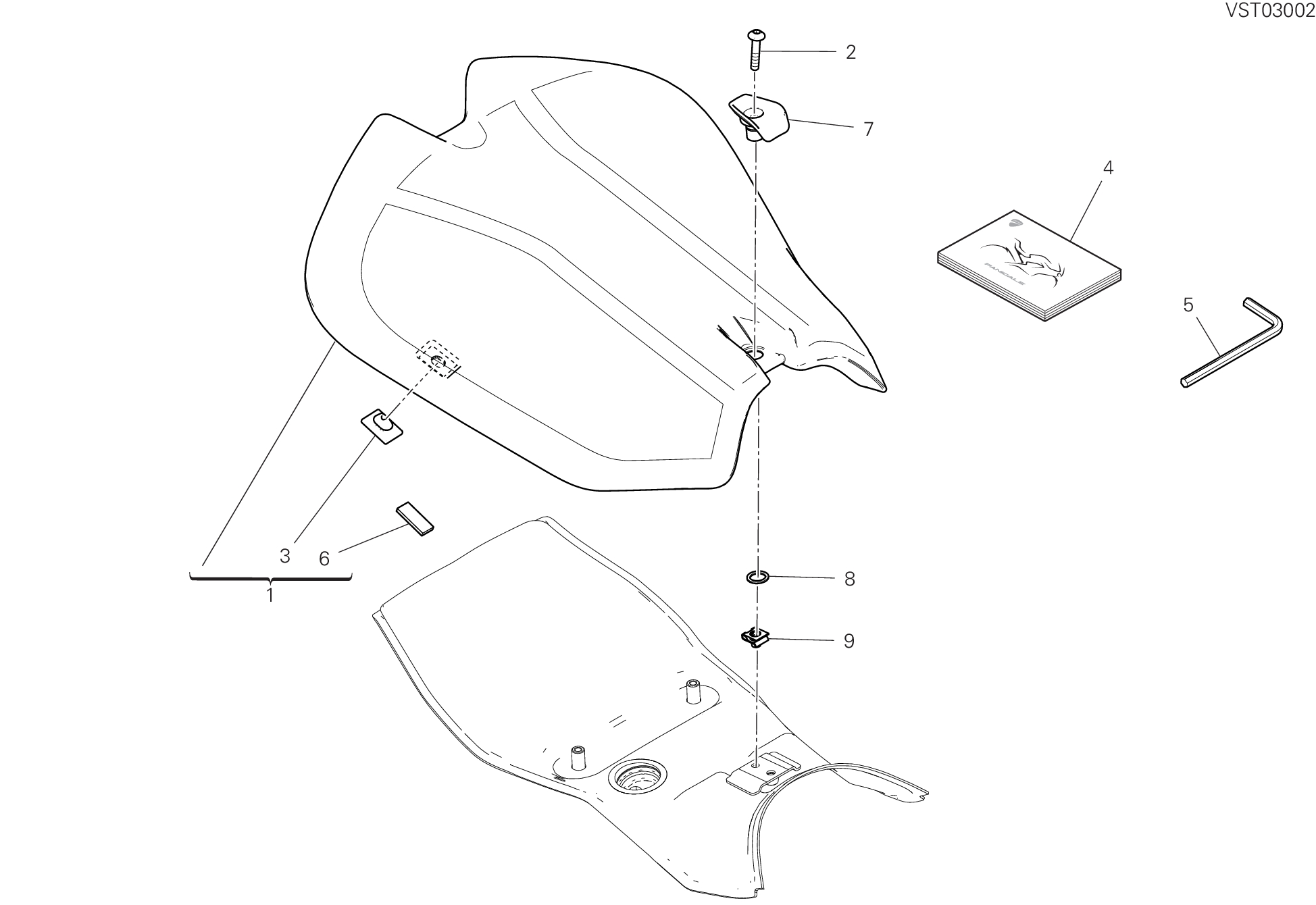 32A SELLE POUR SUPERBIKE PANIGALE V4 TRICOLORE 2025