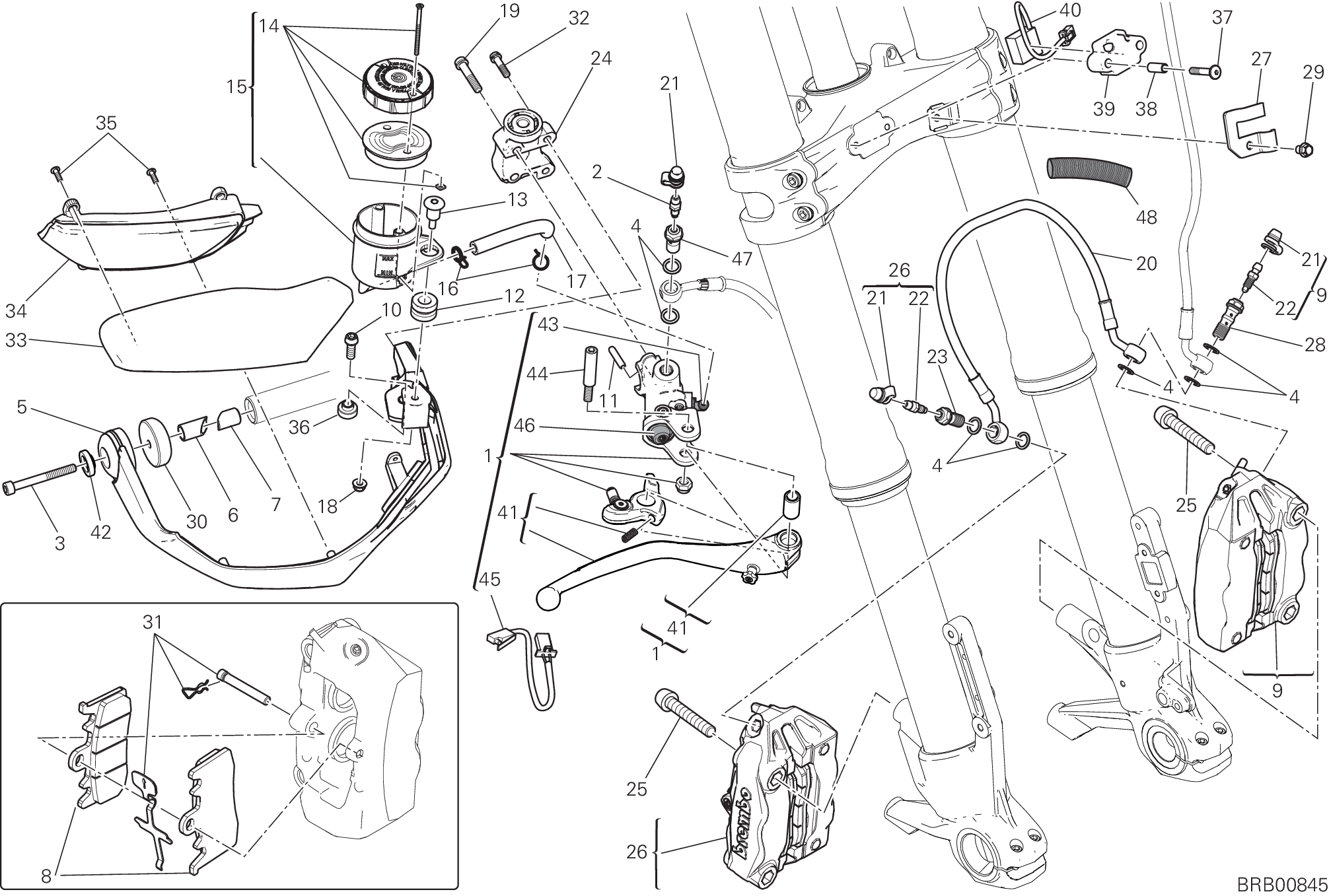 024 SYSTEME DE FREIN AVANT POUR MULTISTRADA 1200 ENDURO 2017