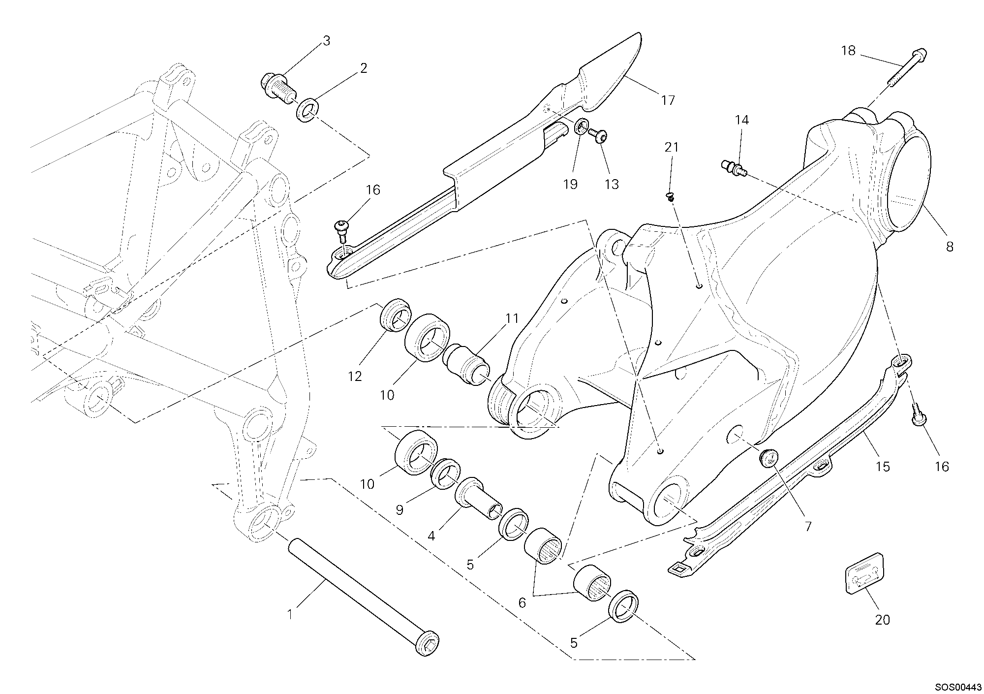 28A BRAS OSCILLANT POUR SUPERBIKE 848 2009