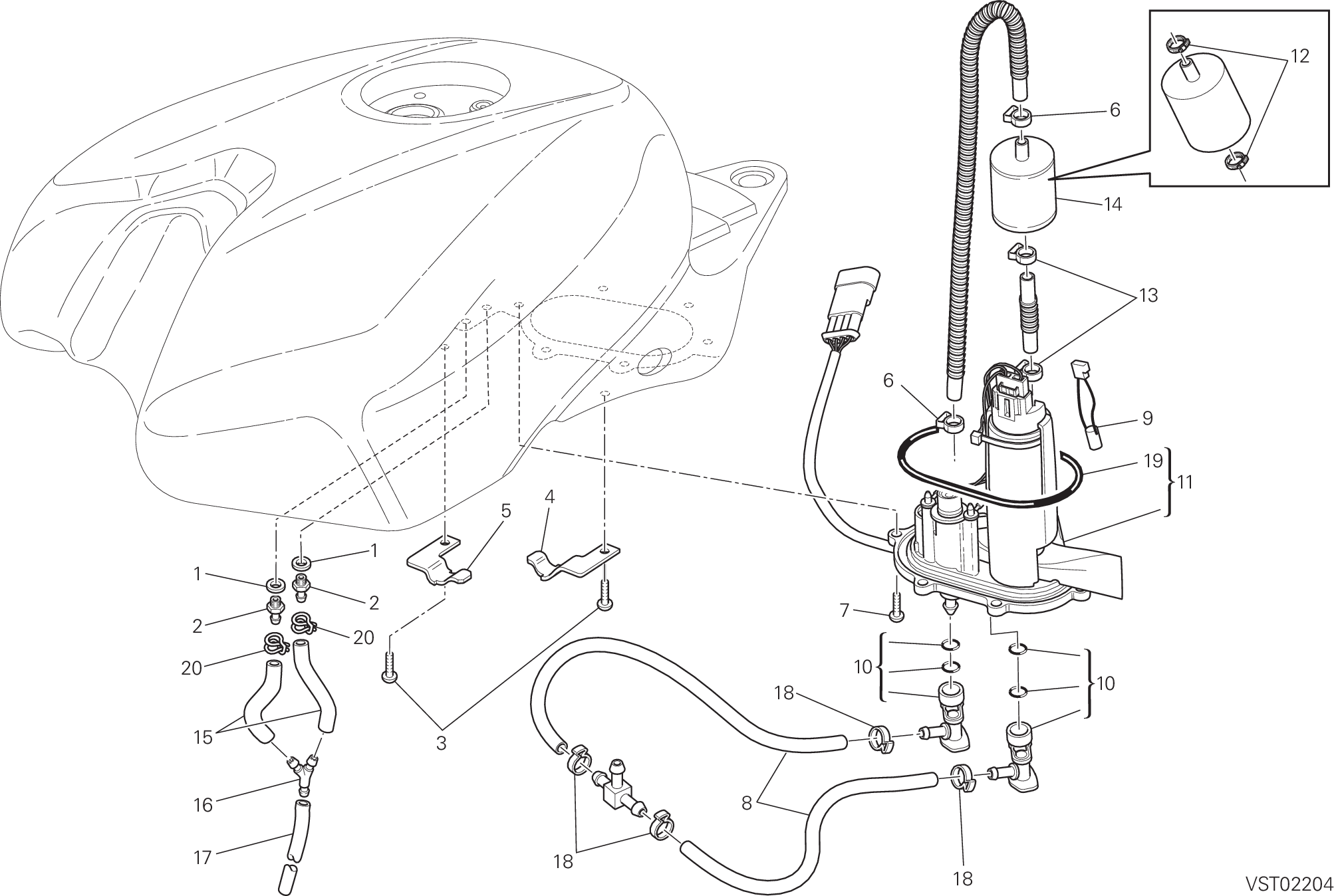 32A POMPE A CARBURANT POUR SUPERBIKE 1198 2009