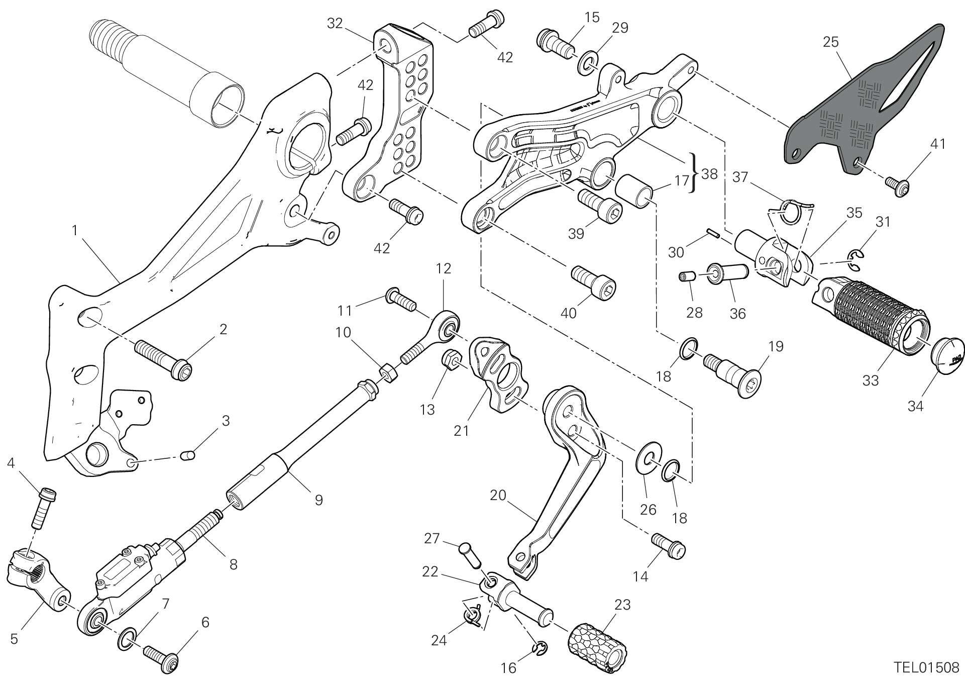 26A REPOSE PIED GAUCHE POUR SUPERBIKE PANIGALE V4 2022 WORLD CHAMPION MOTOGP REPLICA 63 2024