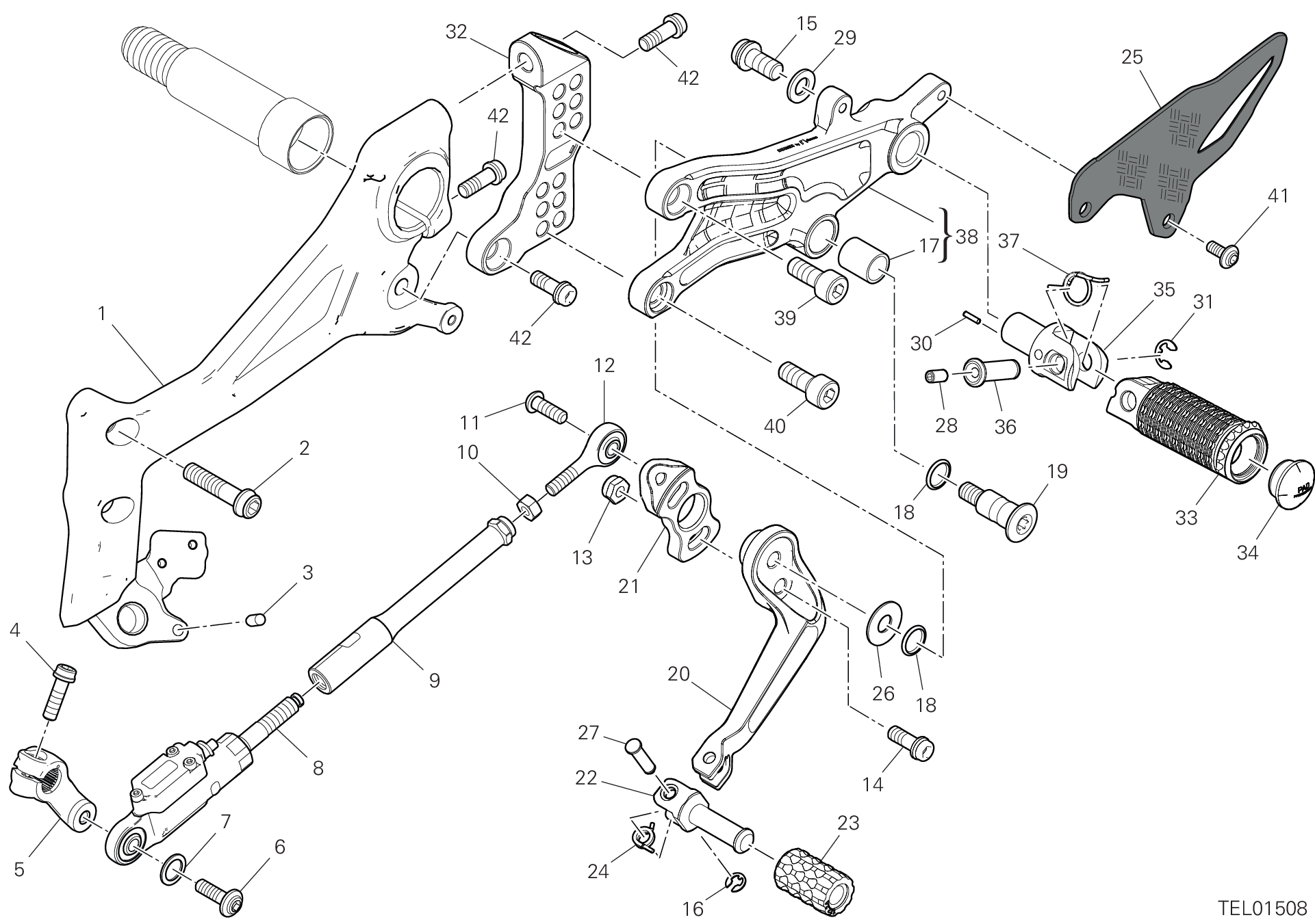 26A REPOSE PIED GAUCHE POUR SUPERBIKE PANIGALE V4 SP 2021