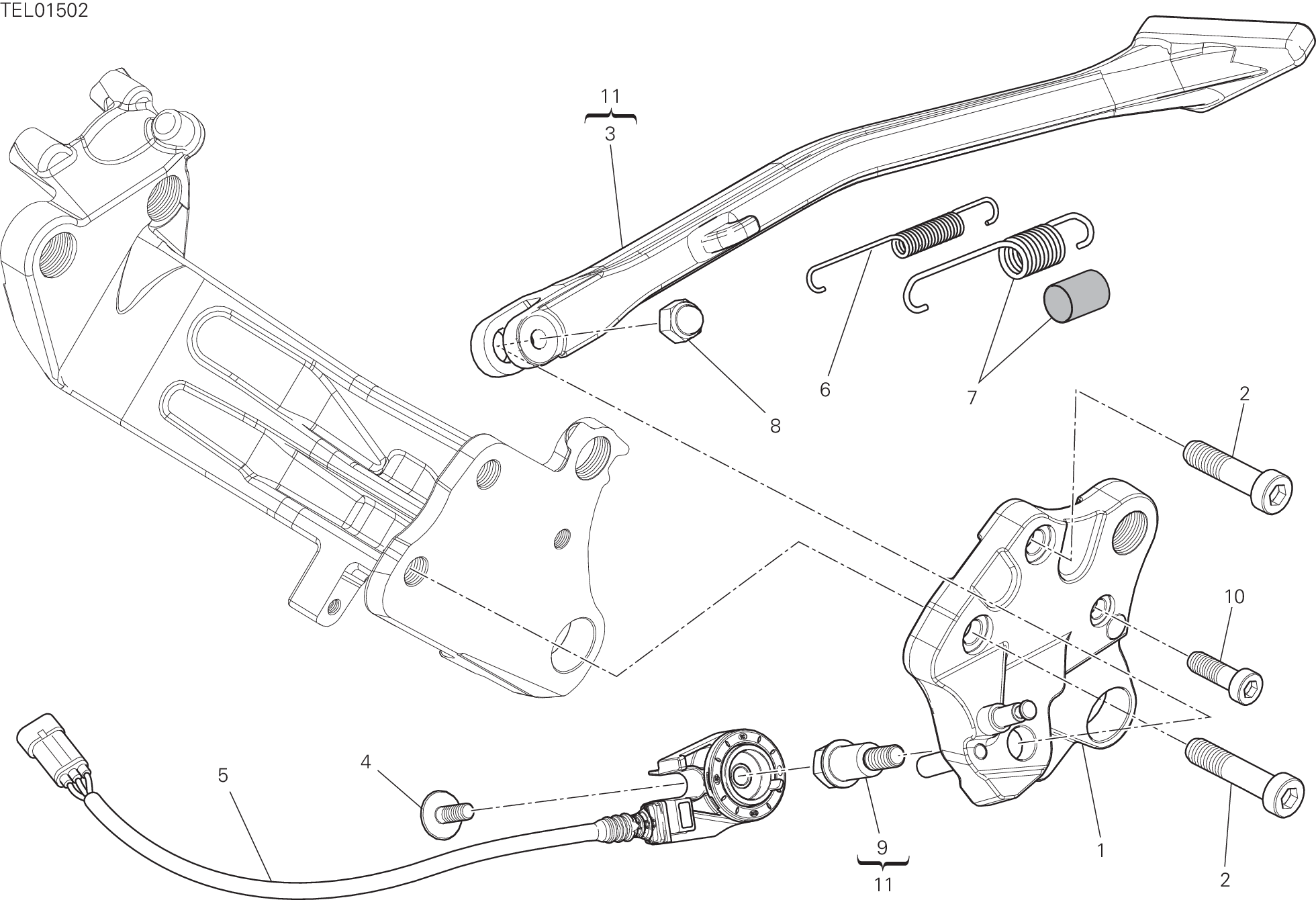 22A BEQUILLE LATERALE POUR DIAVEL 2013