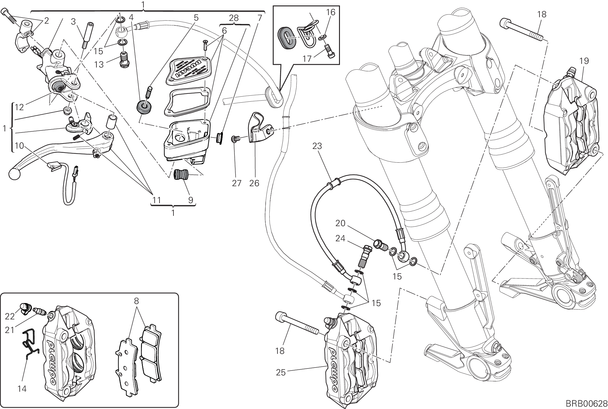 024 SYSTEME DE FREIN AVANT POUR DIAVEL CARBON FL 2018