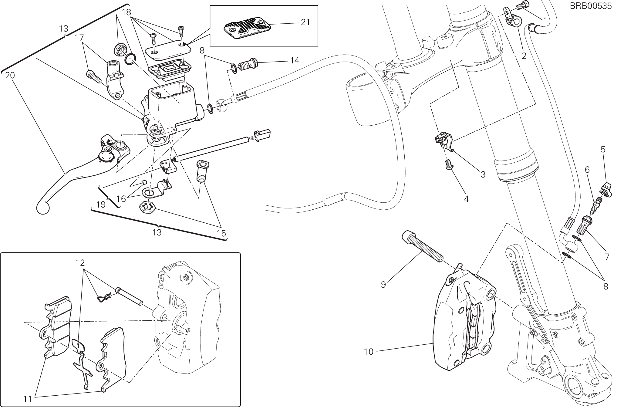 024 SYSTEME DE FREIN AVANT POUR SCRAMBLER FLAT TRACK PRO 2016