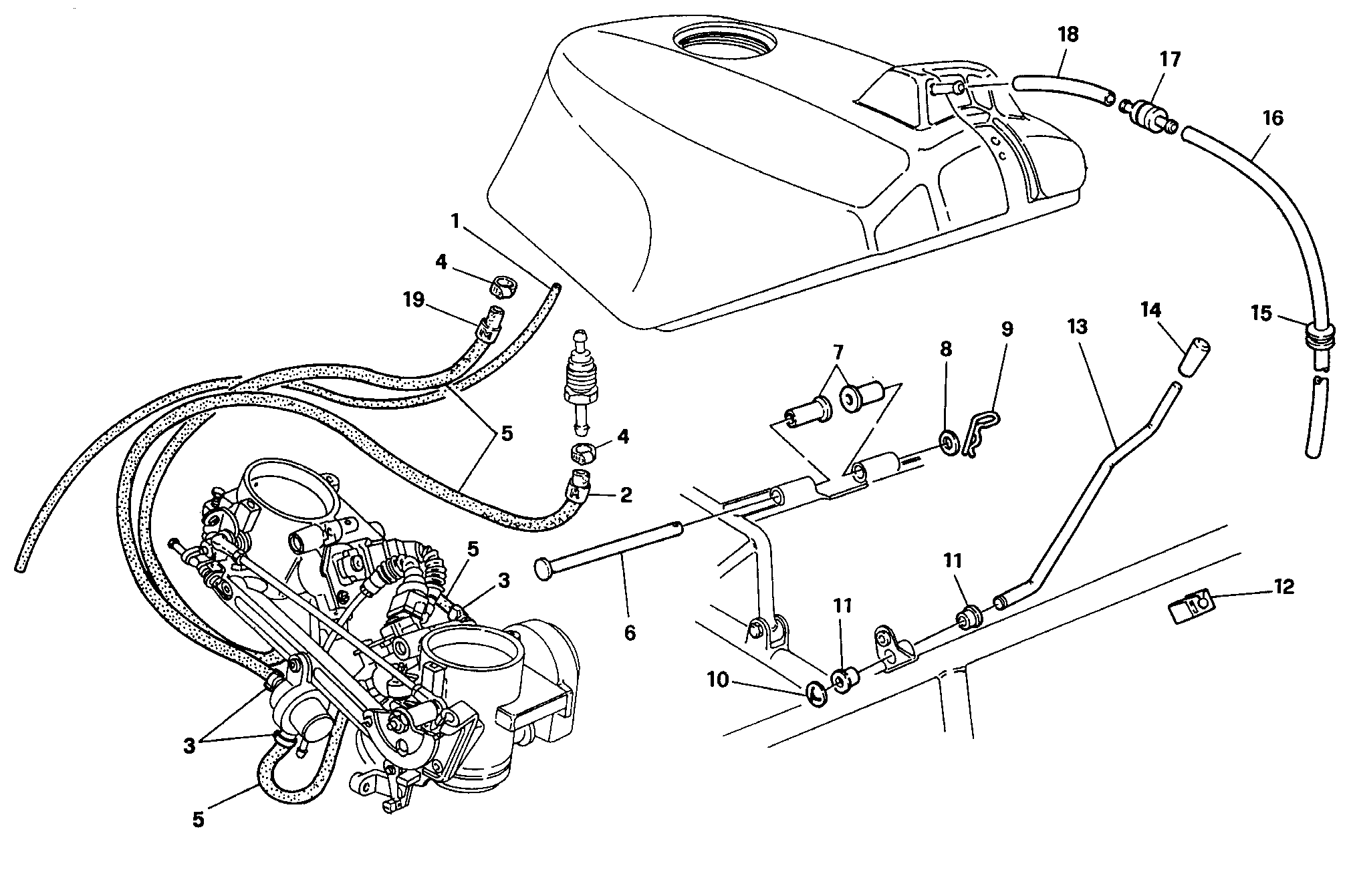 134 TUYAU CARBURANT POUR SUPERBIKE 888 1994