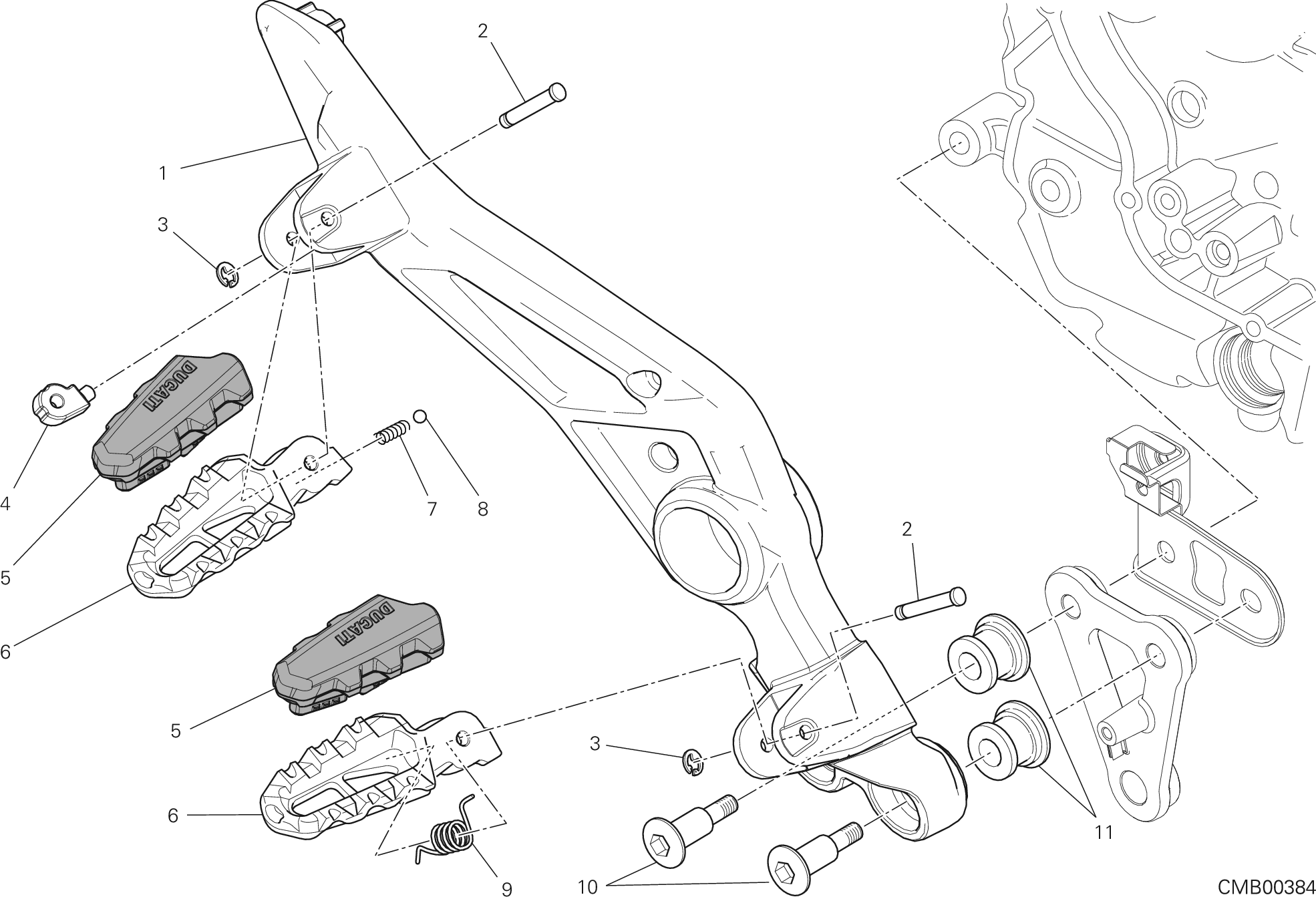 27A REPOSE PIEDS DROIT POUR HYPERMOTARD HYPERSTRADA 939 2016