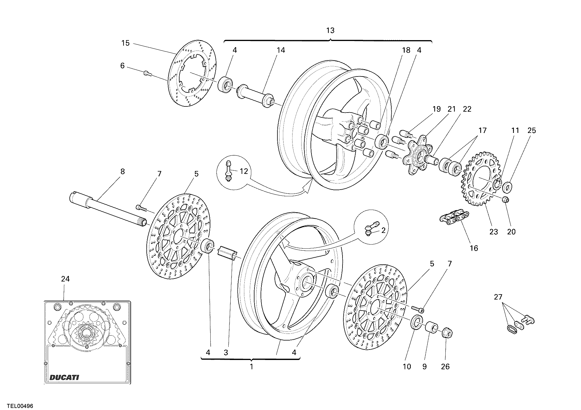 025 ROUES POUR MONSTER 400 2007