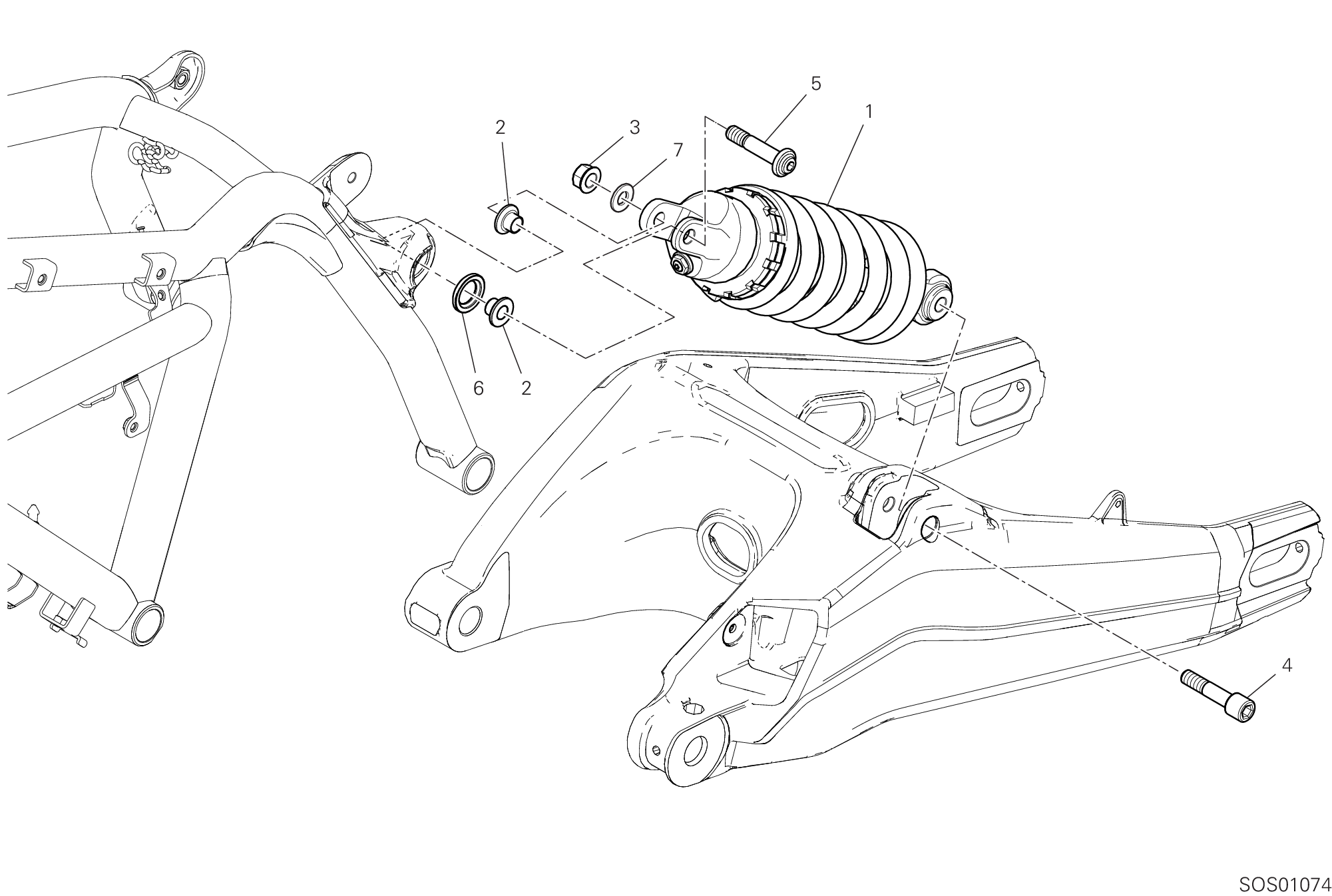 23A AMORTISSEUR ARRIERE POUR SCRAMBLER 1100 SPORT PRO 2023