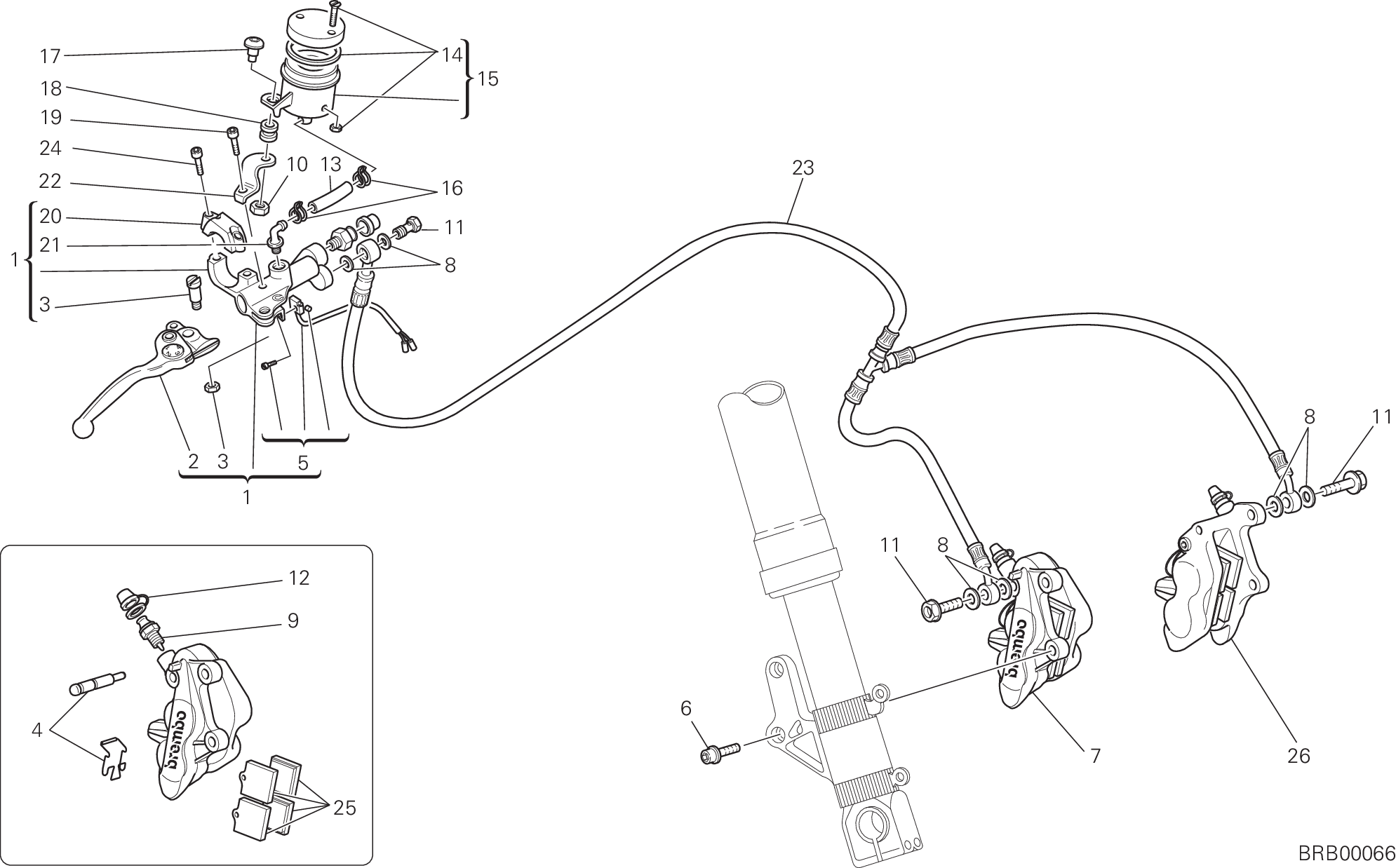 025 SYSTEME DE FREIN AVANT POUR SUPERBIKE 996 R 2001