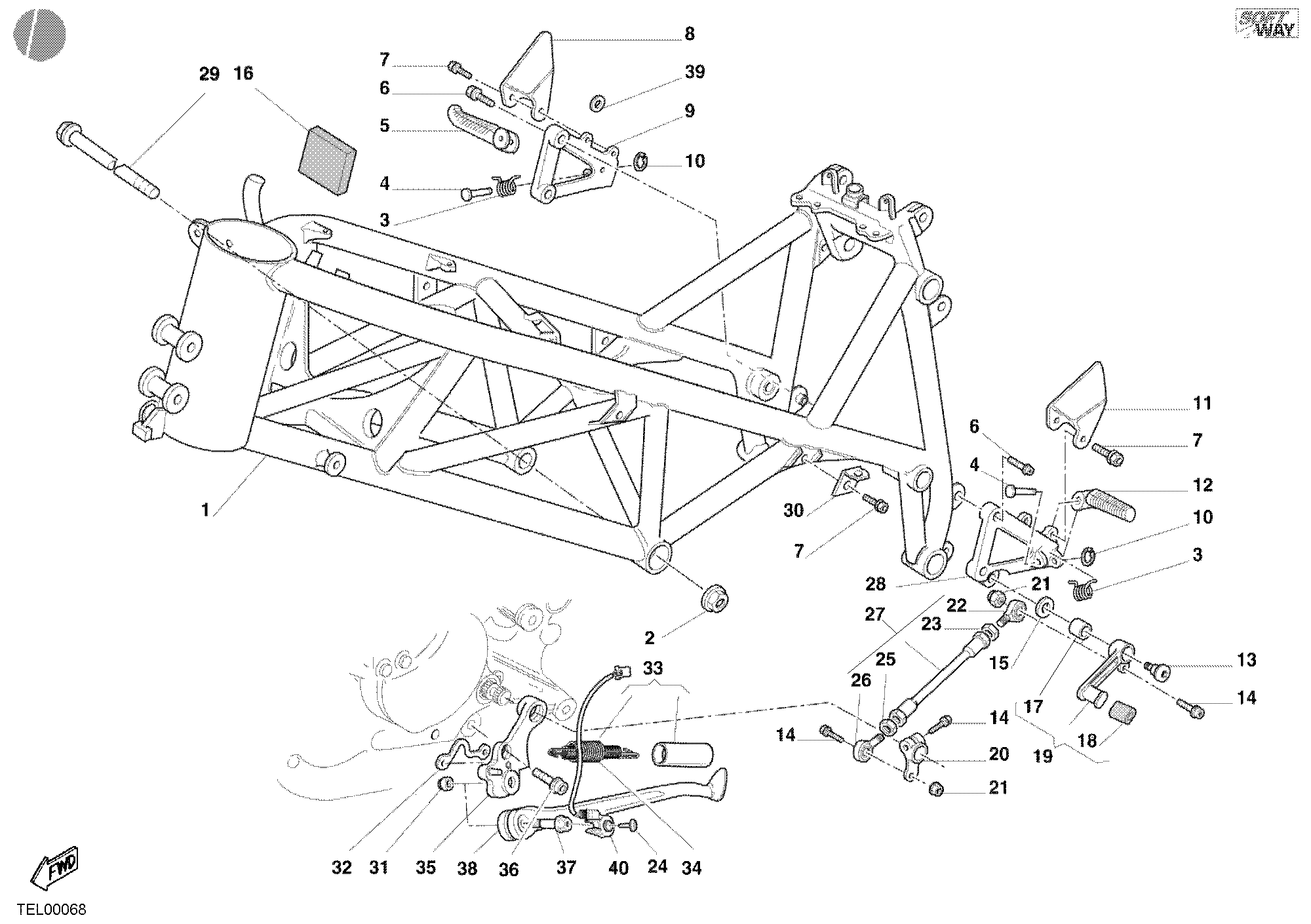 023 CADRE POUR SUPERBIKE 748 E 2002