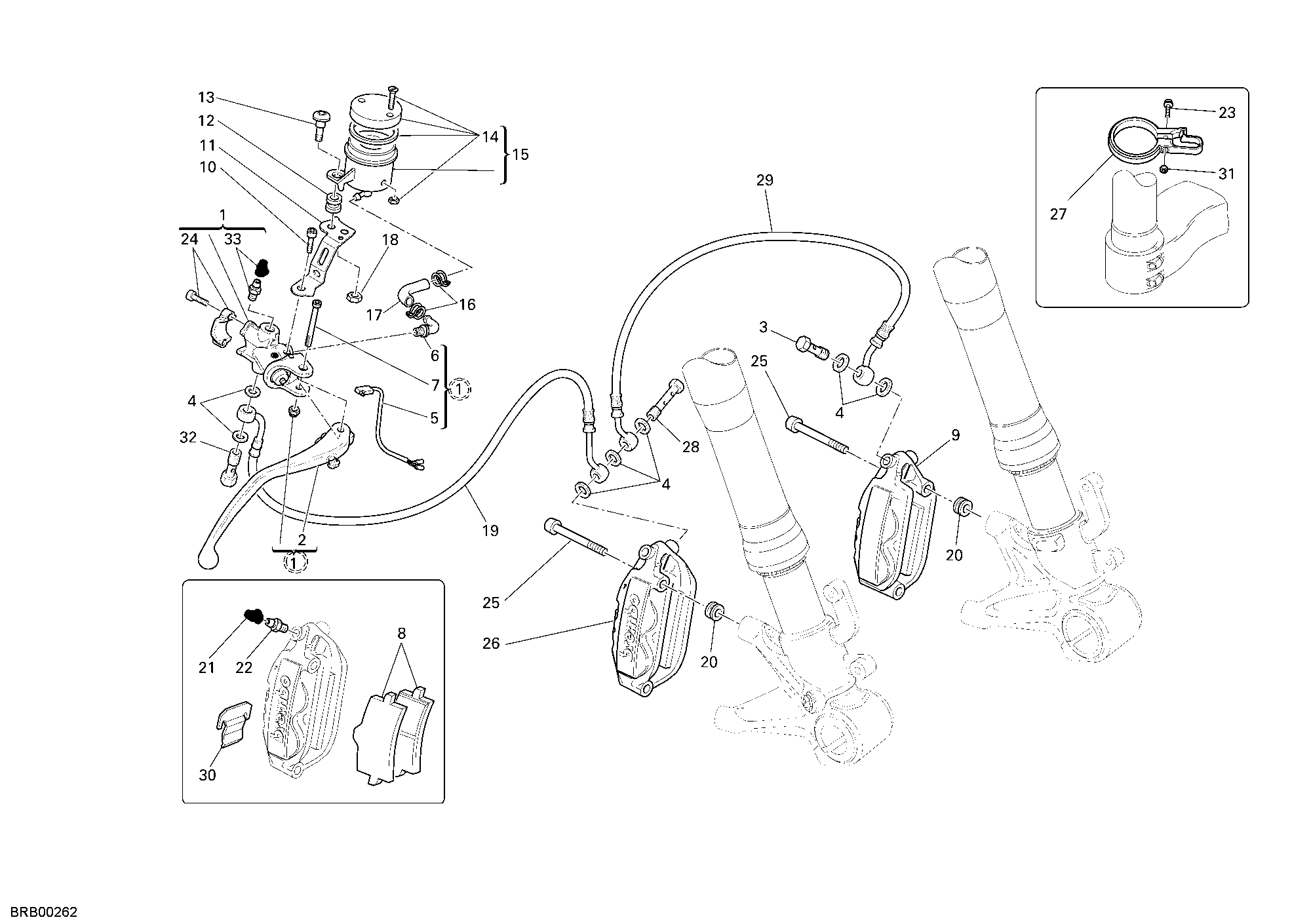 024 SYSTEME DE FREIN AVANT POUR SUPERBIKE 1198 2009