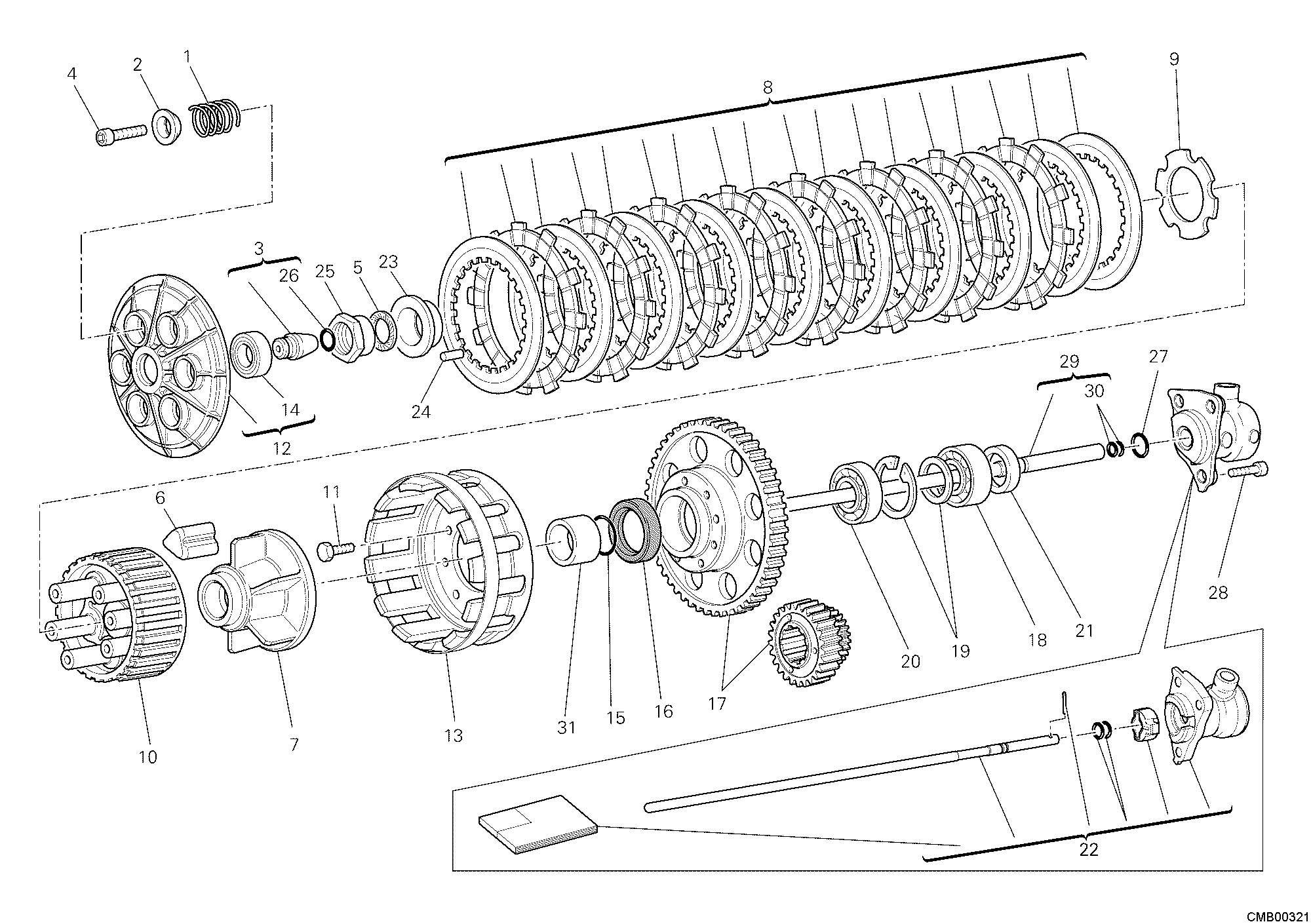 004 EMBRAYAGE POUR SUPERBIKE 1098 2007