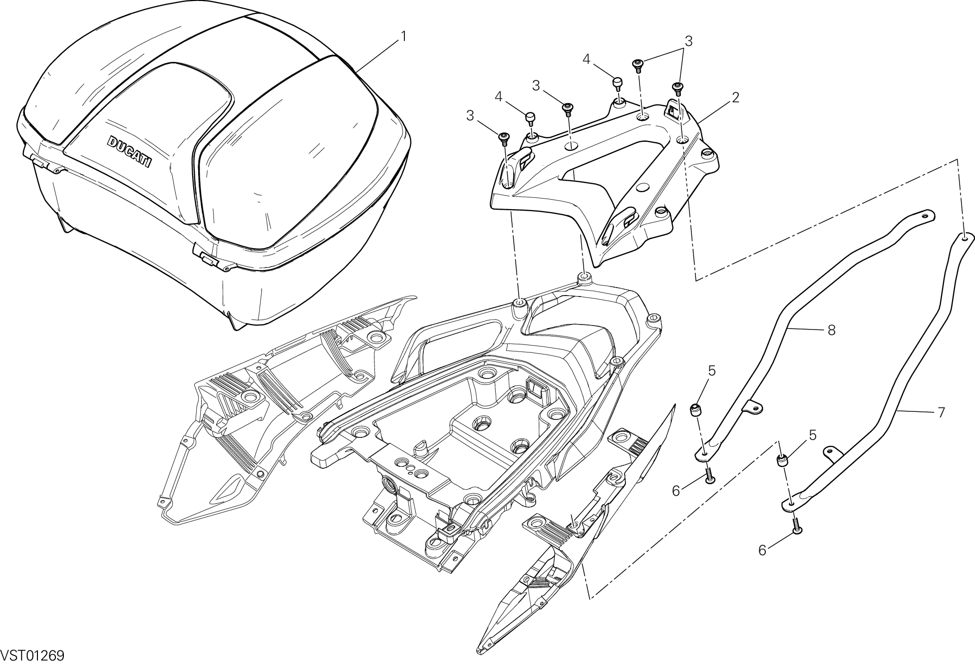 35F TOP CASE POUR MULTISTRADA 1200 S GT 2013