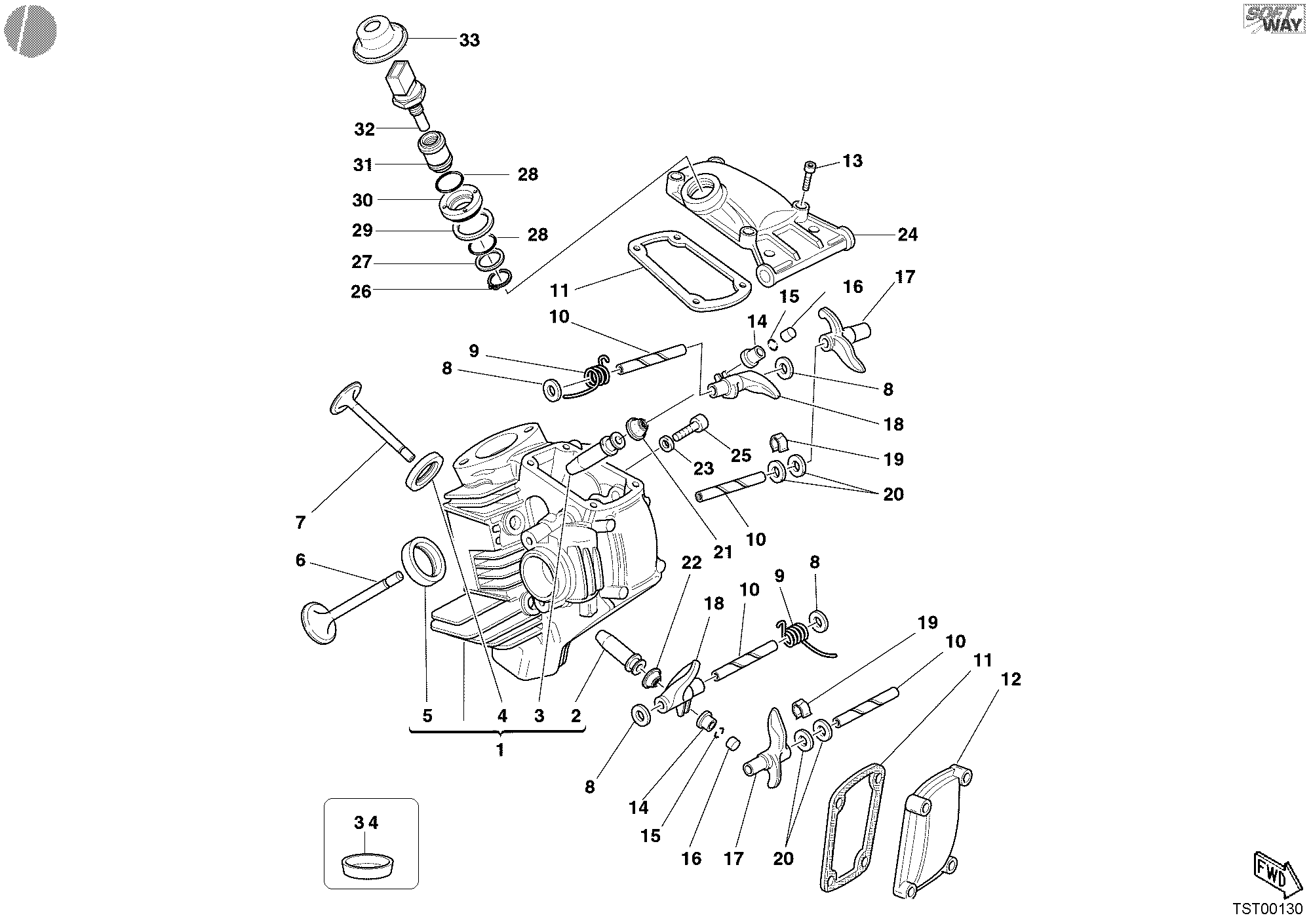 015 CULASSE HORIZONTALE POUR SUPERSPORT 620 S 2003