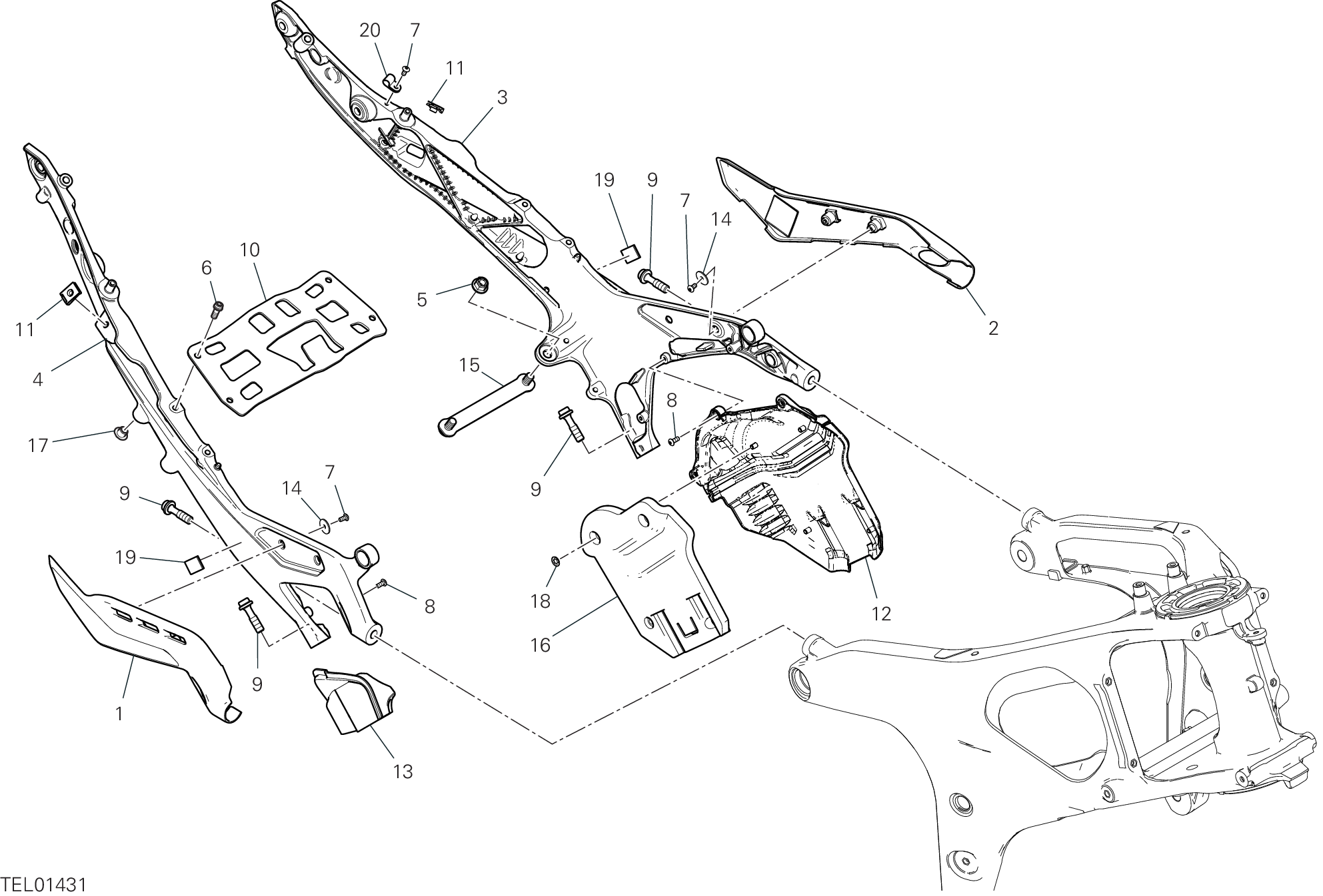 33B BRIDE ARRIERE POUR SUPERBIKE PANIGALE V4 2022