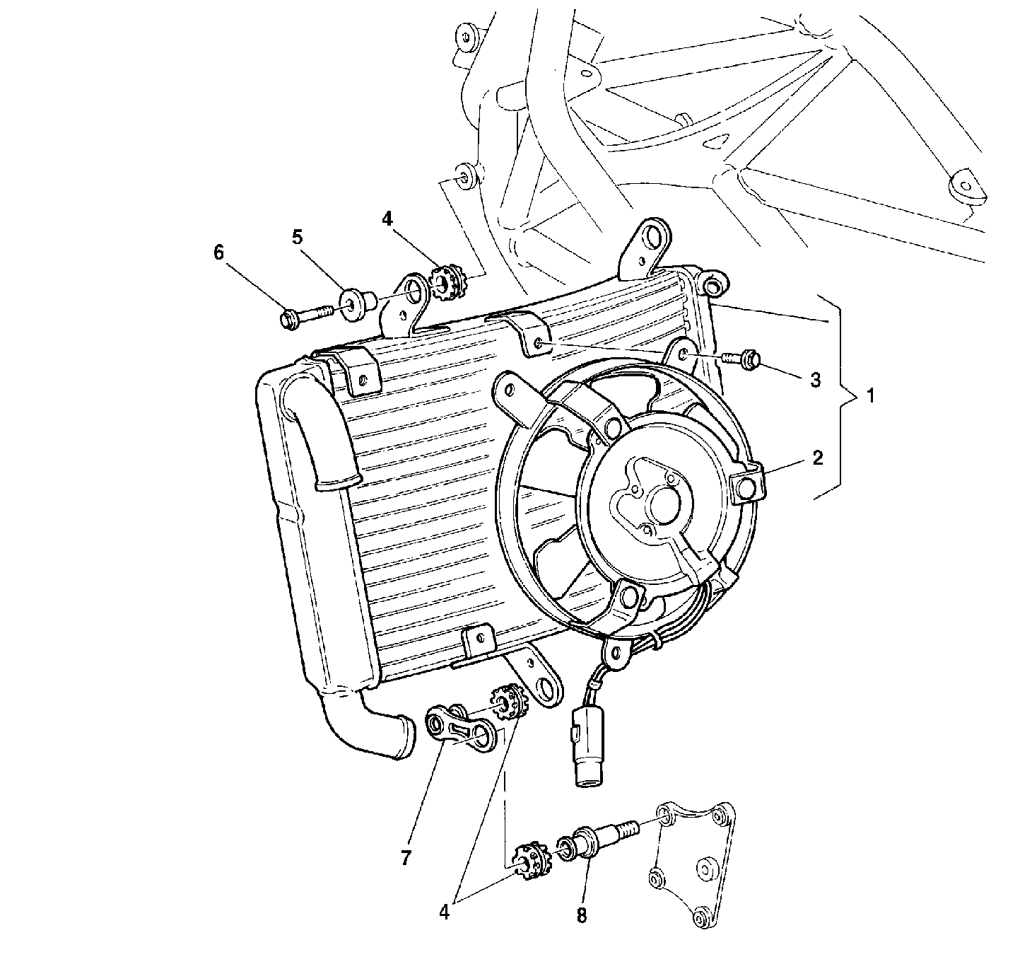 320 RADIATEUR DEAU POUR SUPERBIKE 748 SPS 1999