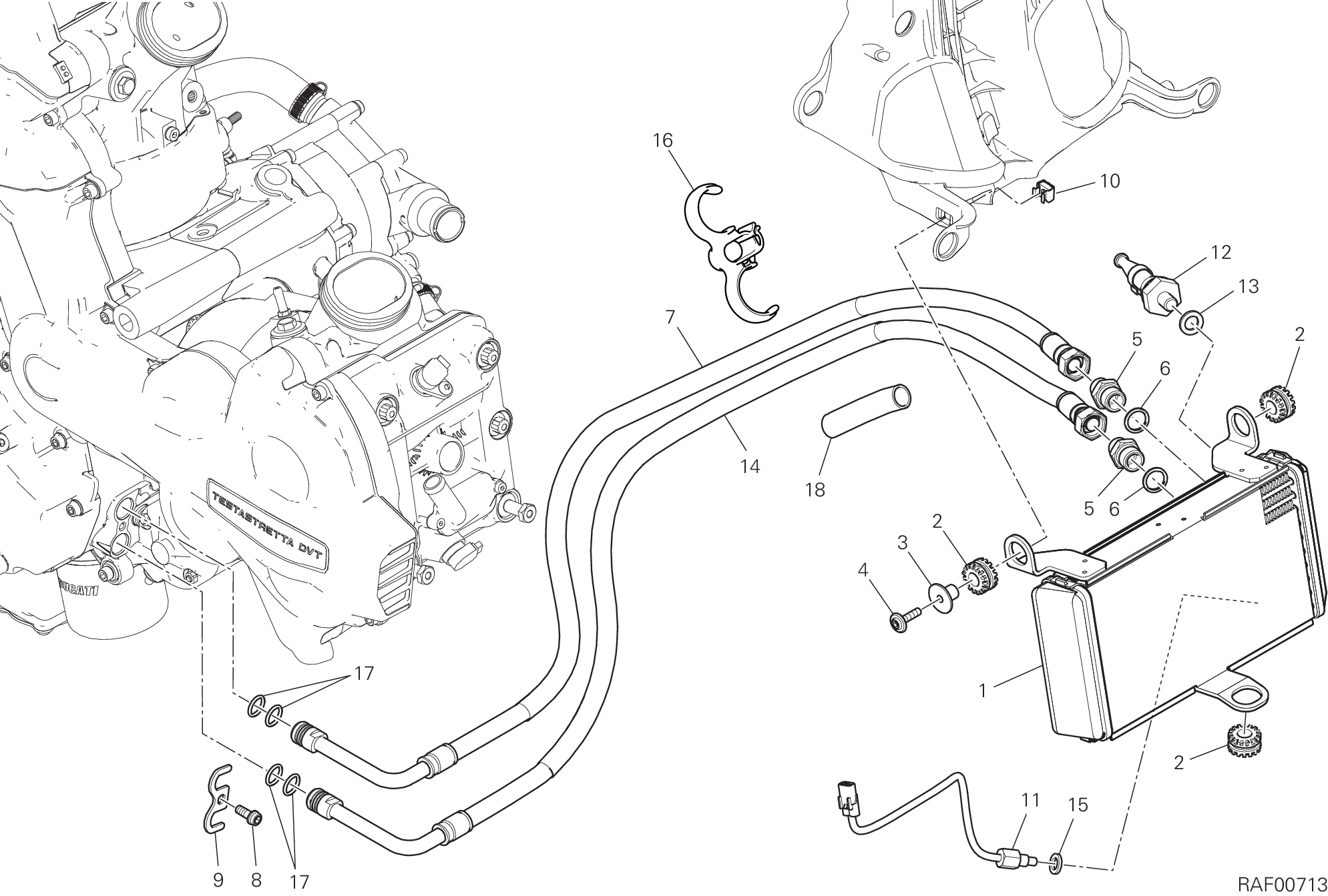 016 RADIATEUR A HUILE POUR MULTISTRADA 1200 ABS 2015