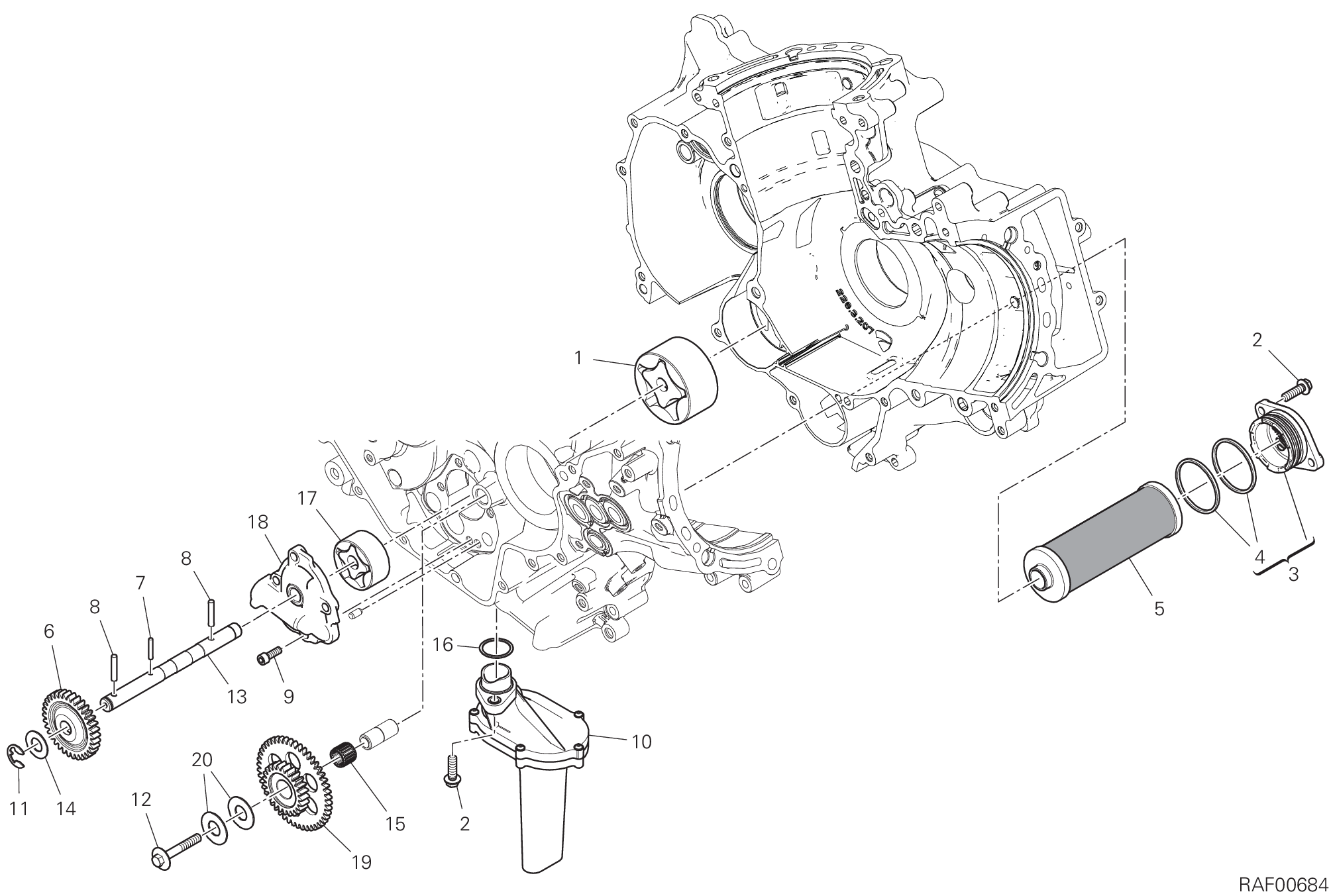 08A POMPE A HUILE FILTRE POUR SUPERBIKE PANIGALE V2 2021