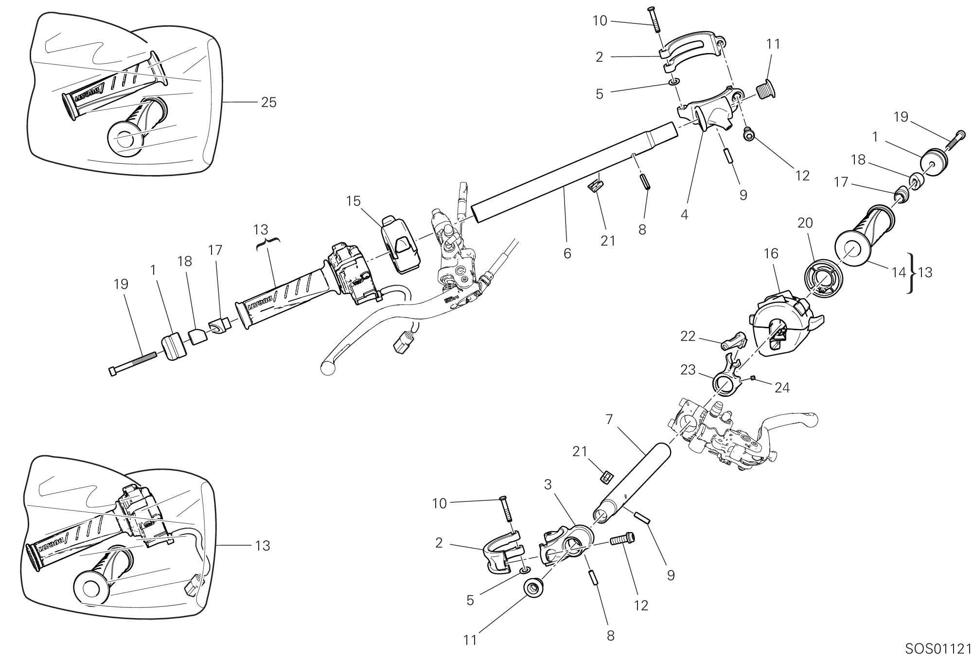 22A DEMI GUIDON POUR SUPERBIKE PANIGALE V4 SP2 2022