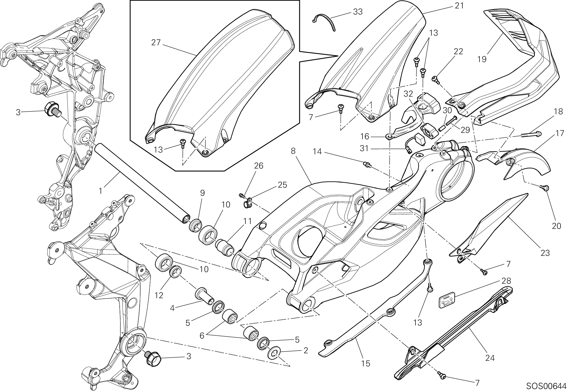 28A BRAS OSCILLANT POUR MULTISTRADA 1200 S GT 2013