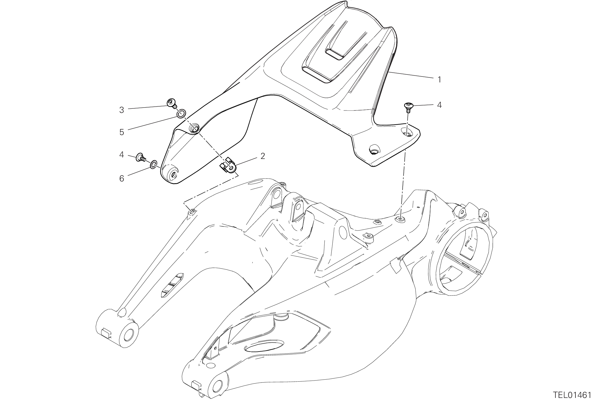26A GARDE BOUE ARRIERE POUR DIAVEL 1260 LAMBO 2021