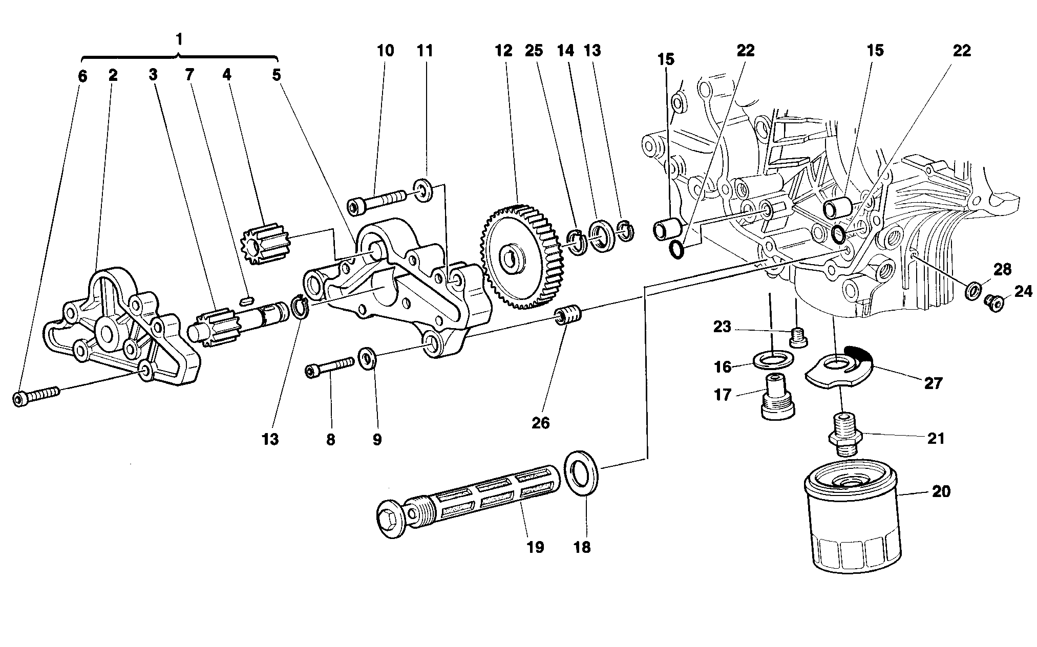 009 POMPE A HUILE FILTRE POUR SUPERBIKE 748 SPS 1998