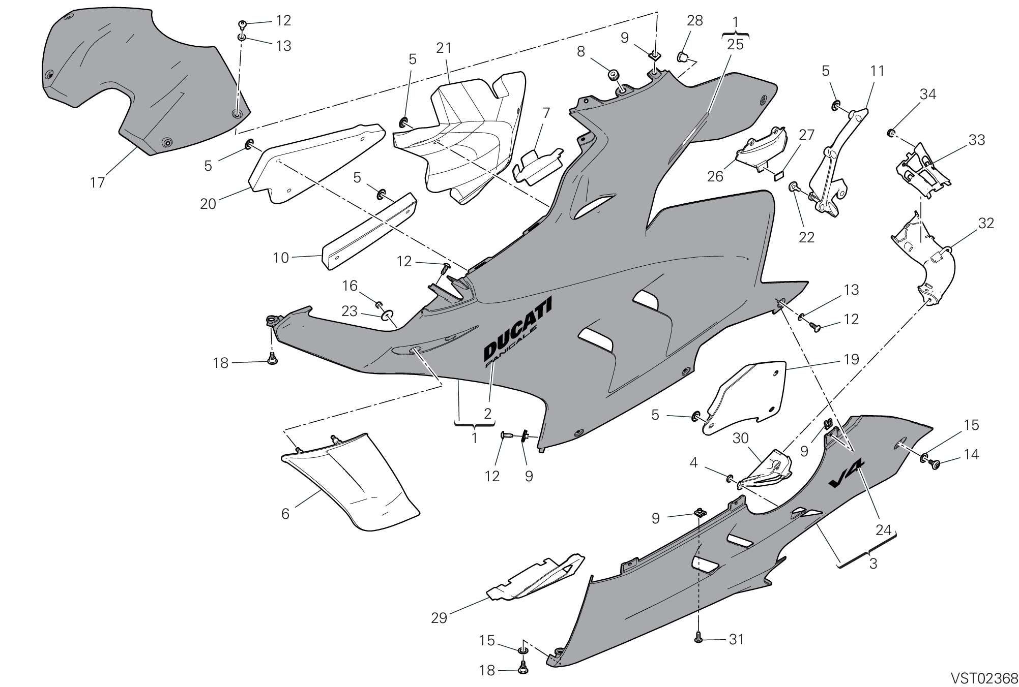 37C CARENE GAUCHE POUR SUPERBIKE PANIGALE V4 2022