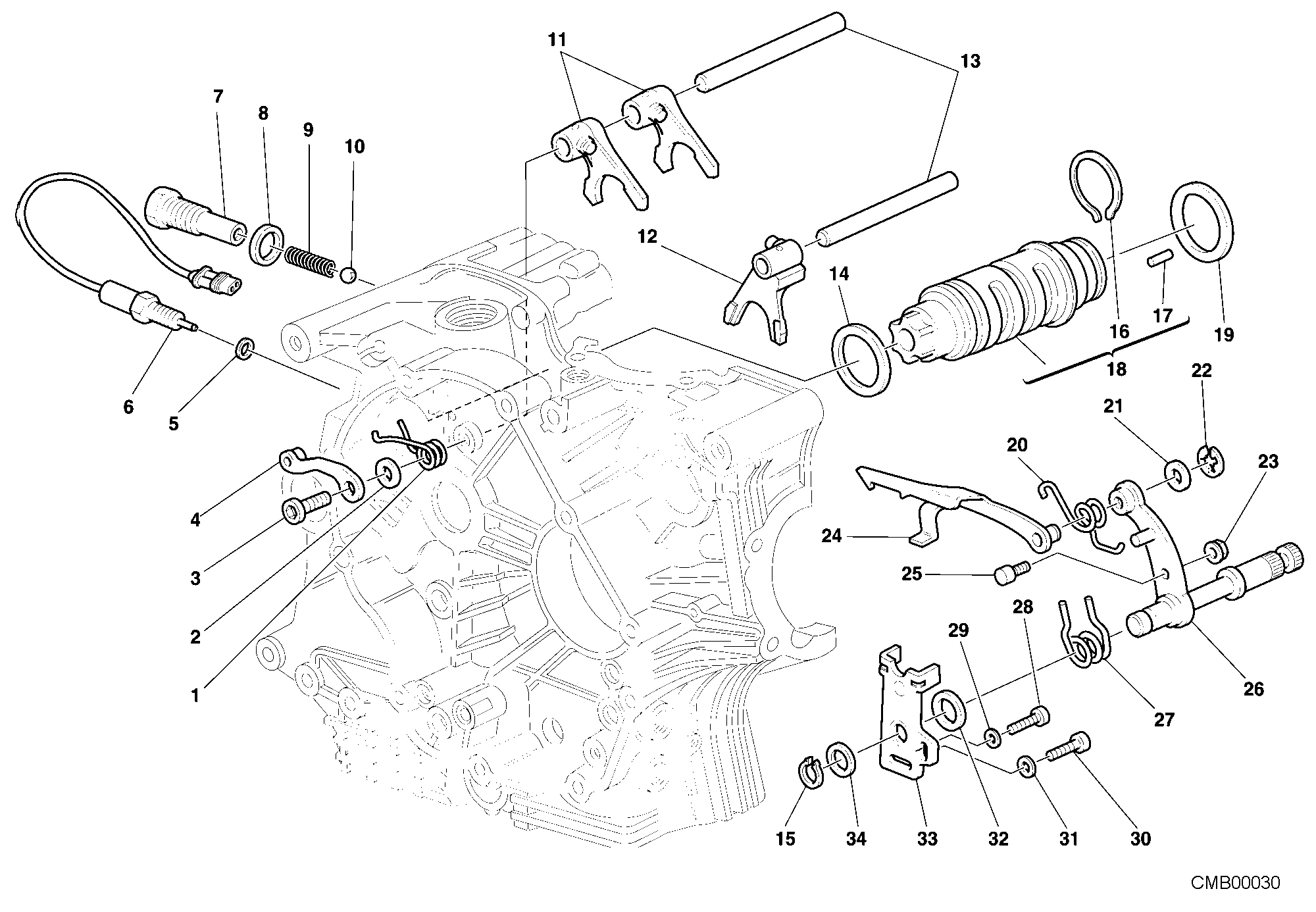 002 ARBRE SELECTEUR DE VITESSES POUR SPORT TOURING ST4 2001