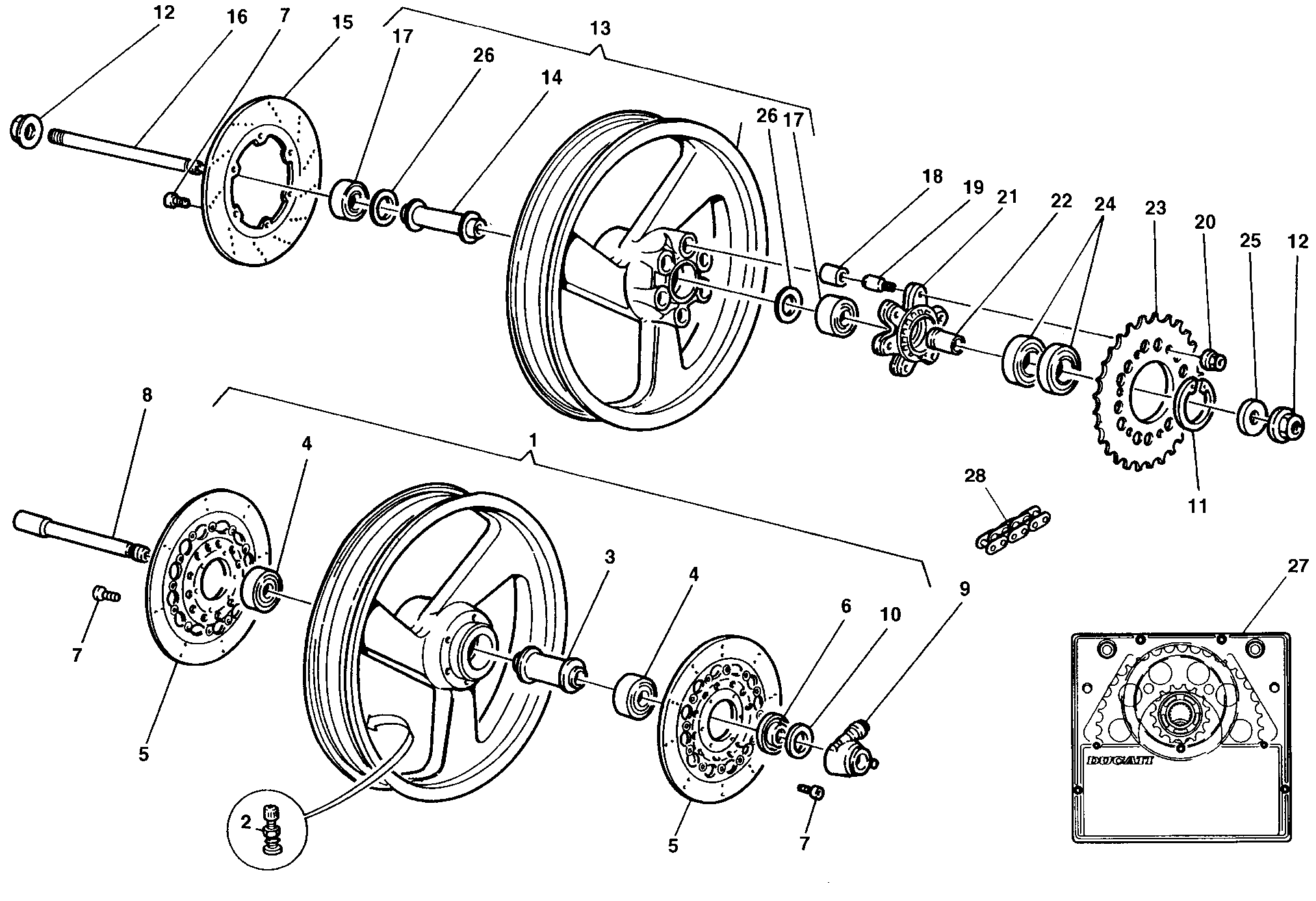 024 ROUES POUR MONSTER 900 S 1998