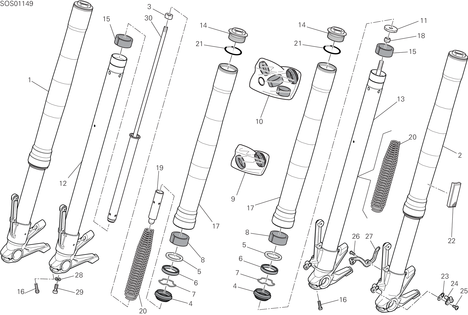 17B FOURCHE AVANT POUR MONSTER 2021