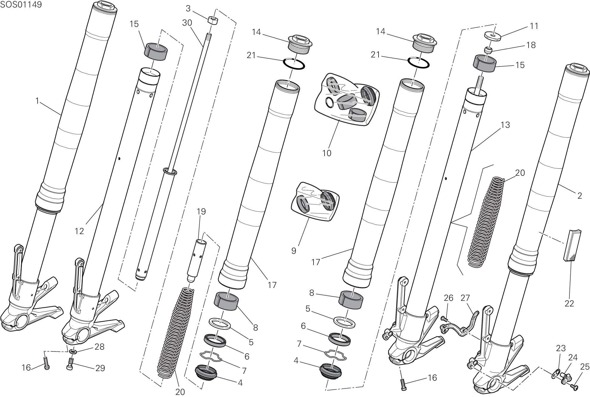 17B FOURCHE AVANT POUR MONSTER 2023