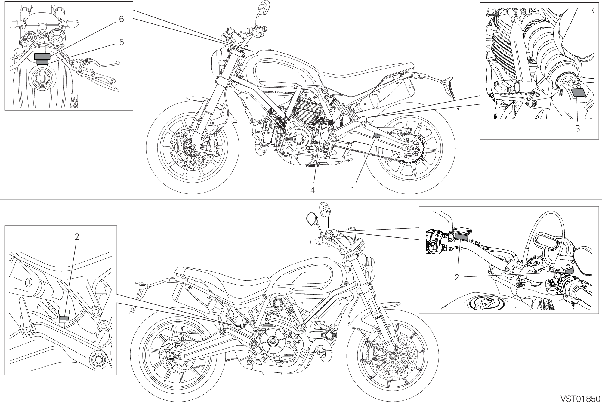38A POSITIONNEMENT DE PLACEMENT POUR SCRAMBLER 1100 2018