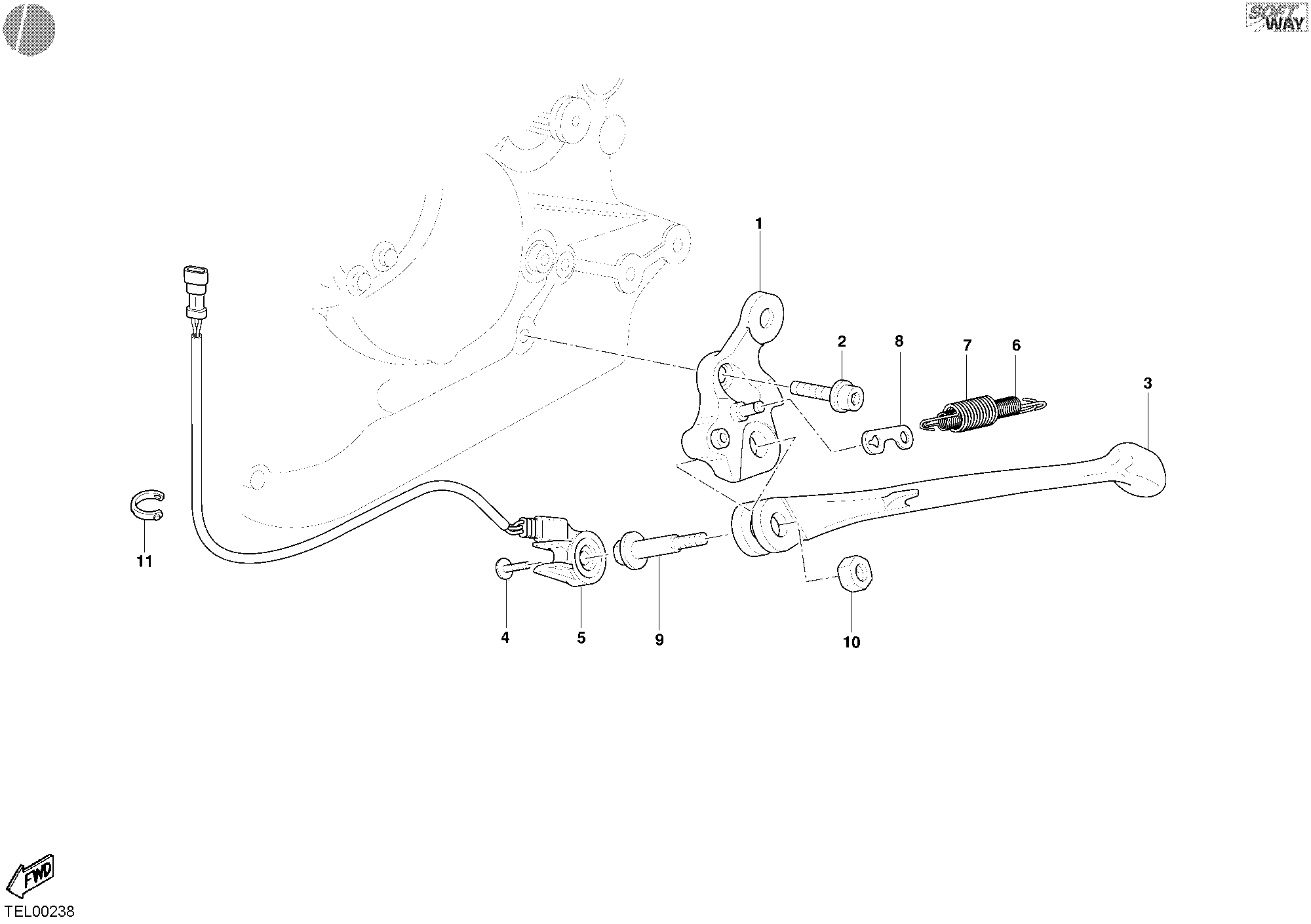 018 BEQUILLE LATERALE POUR MULTISTRADA 1000 2003
